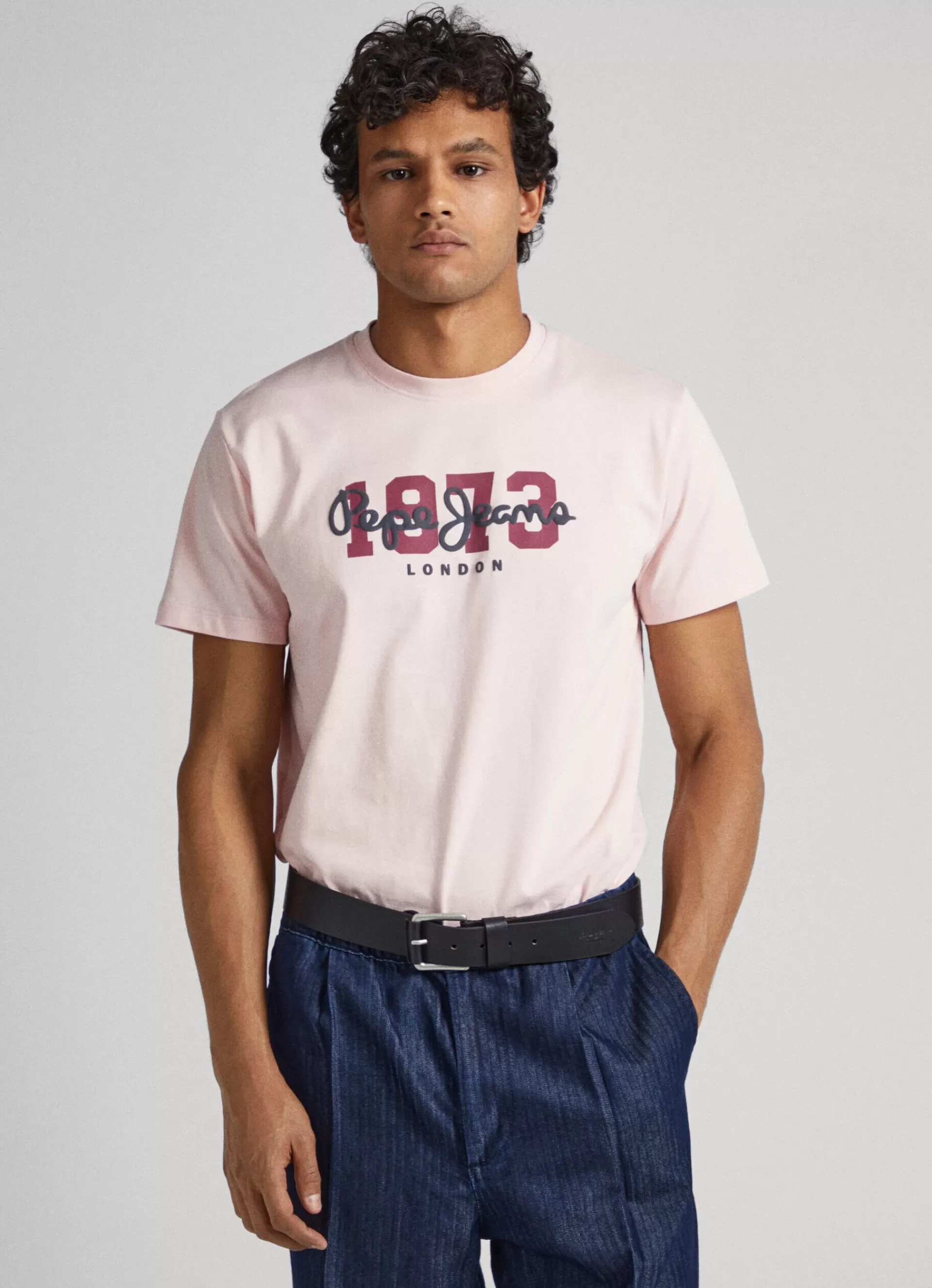 T-shirts*Men Pepe Jeans 1973 LOGO T-SHIRT Spritzer Pink