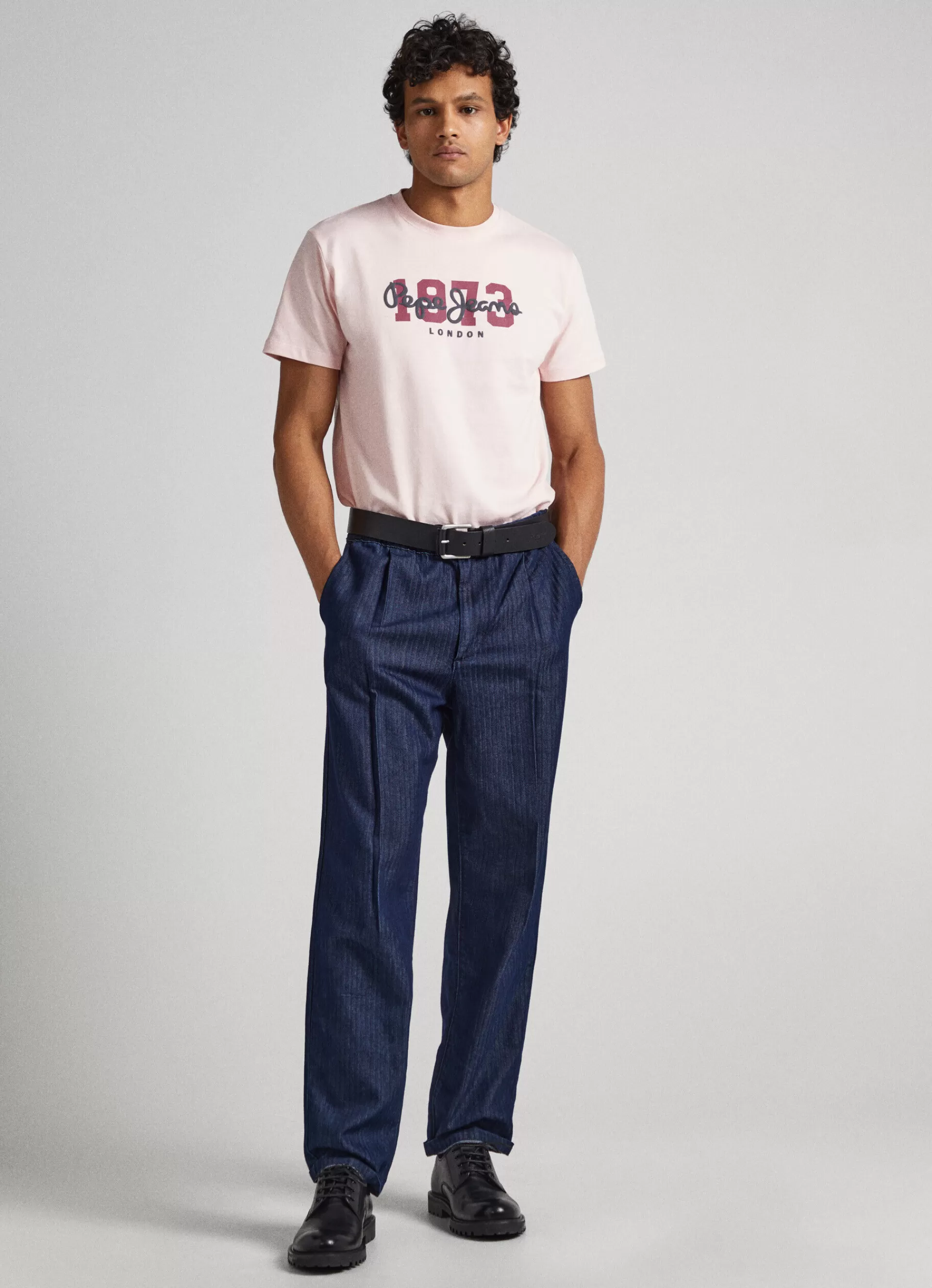 T-shirts*Men Pepe Jeans 1973 LOGO T-SHIRT Spritzer Pink