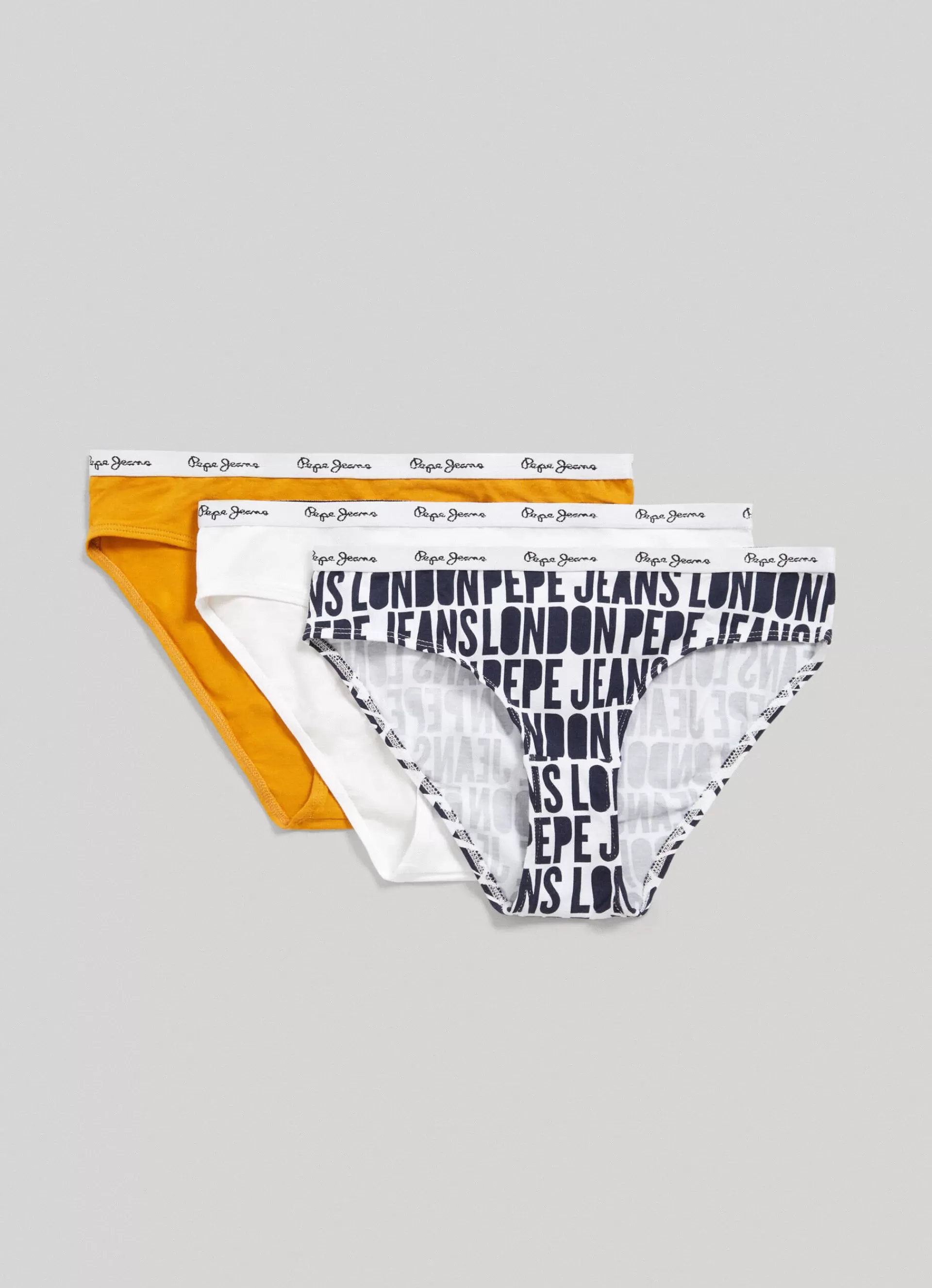 Underwear*Women Pepe Jeans 3-PACK CLASSIC KNICKERS Ochre Yellow