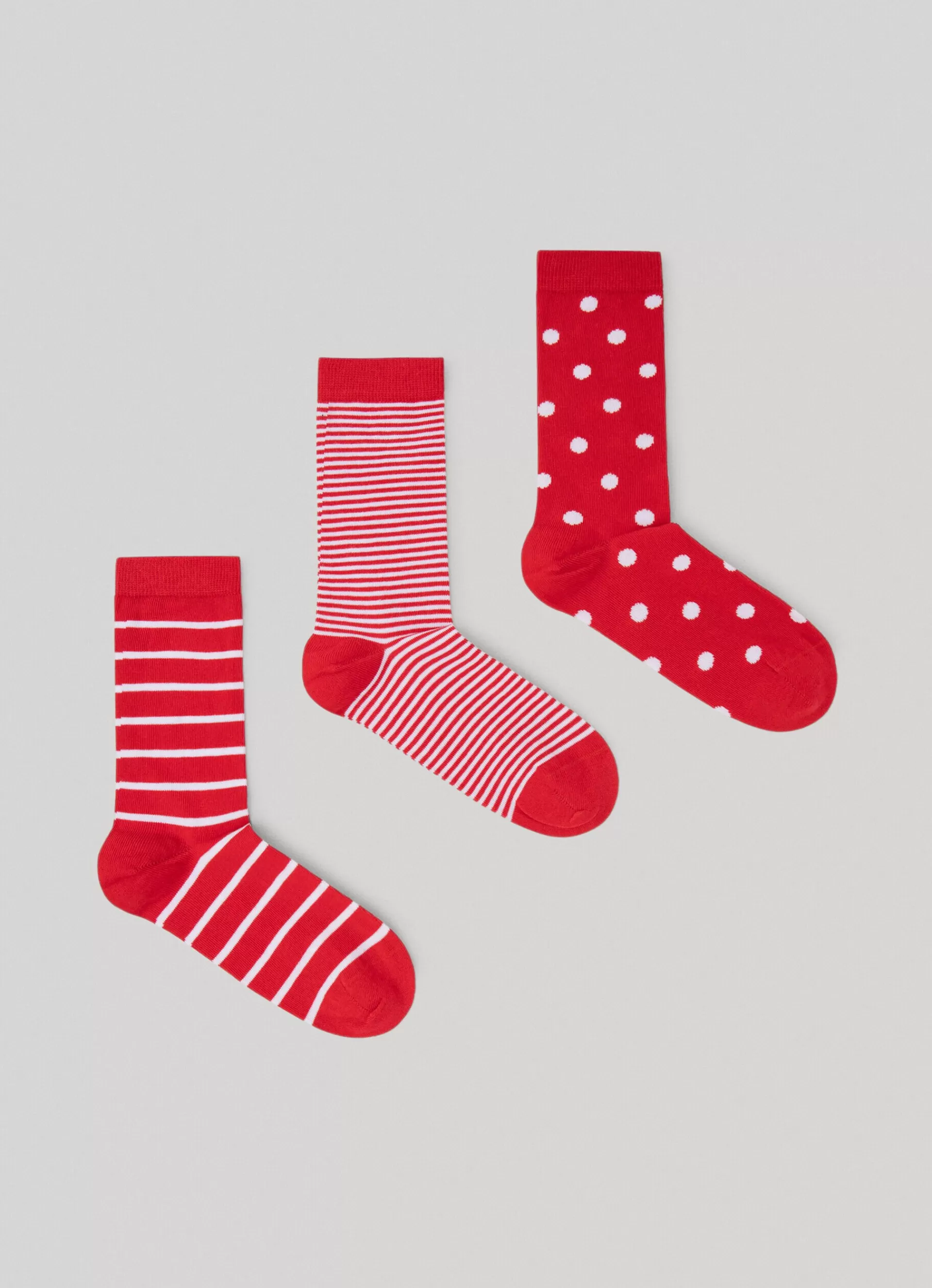 Underwear*Women Pepe Jeans 3-PACK DOTTED AND STRIPED SOCKS Red