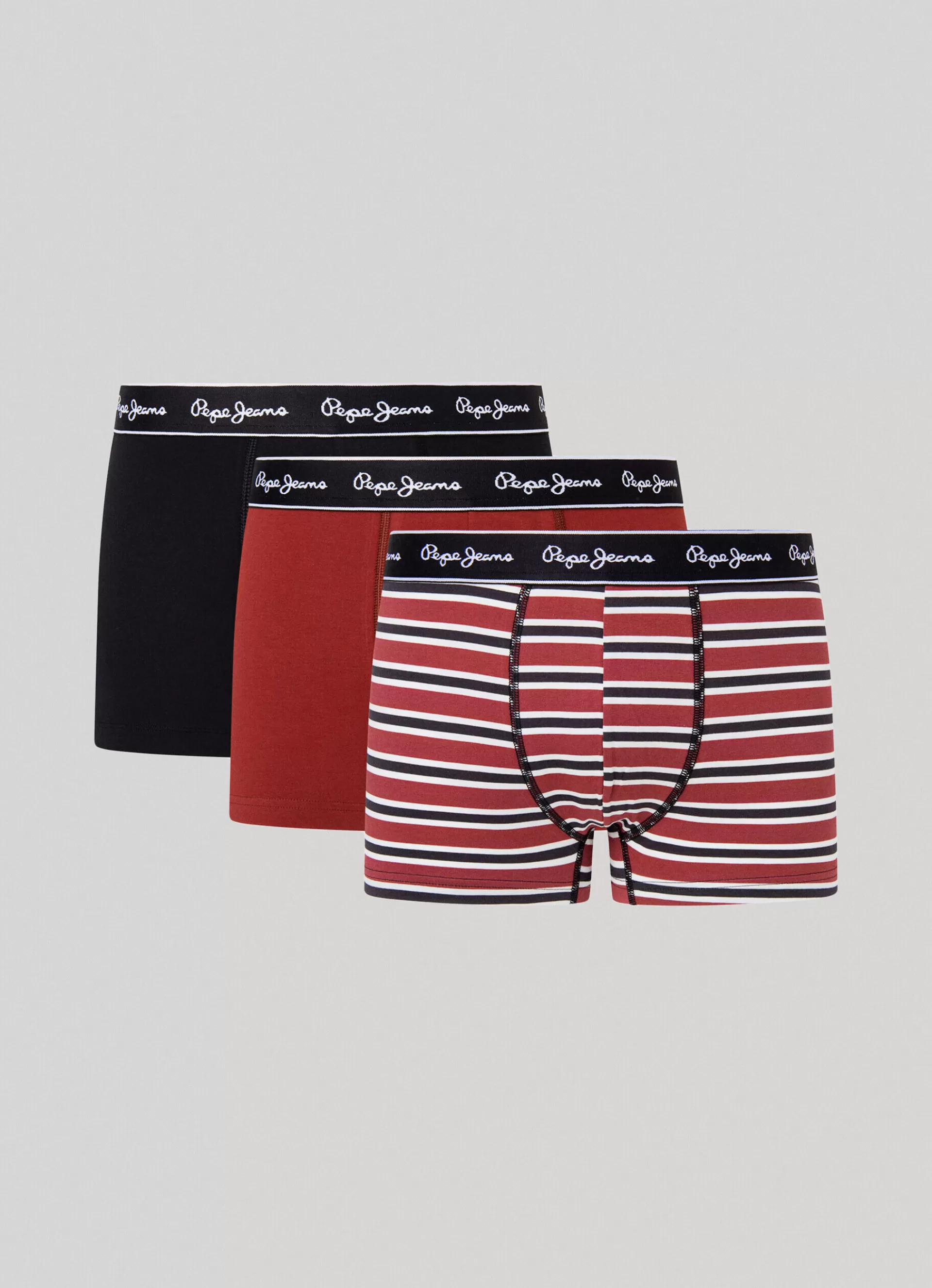 Underwear*Men Pepe Jeans 3-PACK MIXED BOXERS Bordeaux Red- Not Available