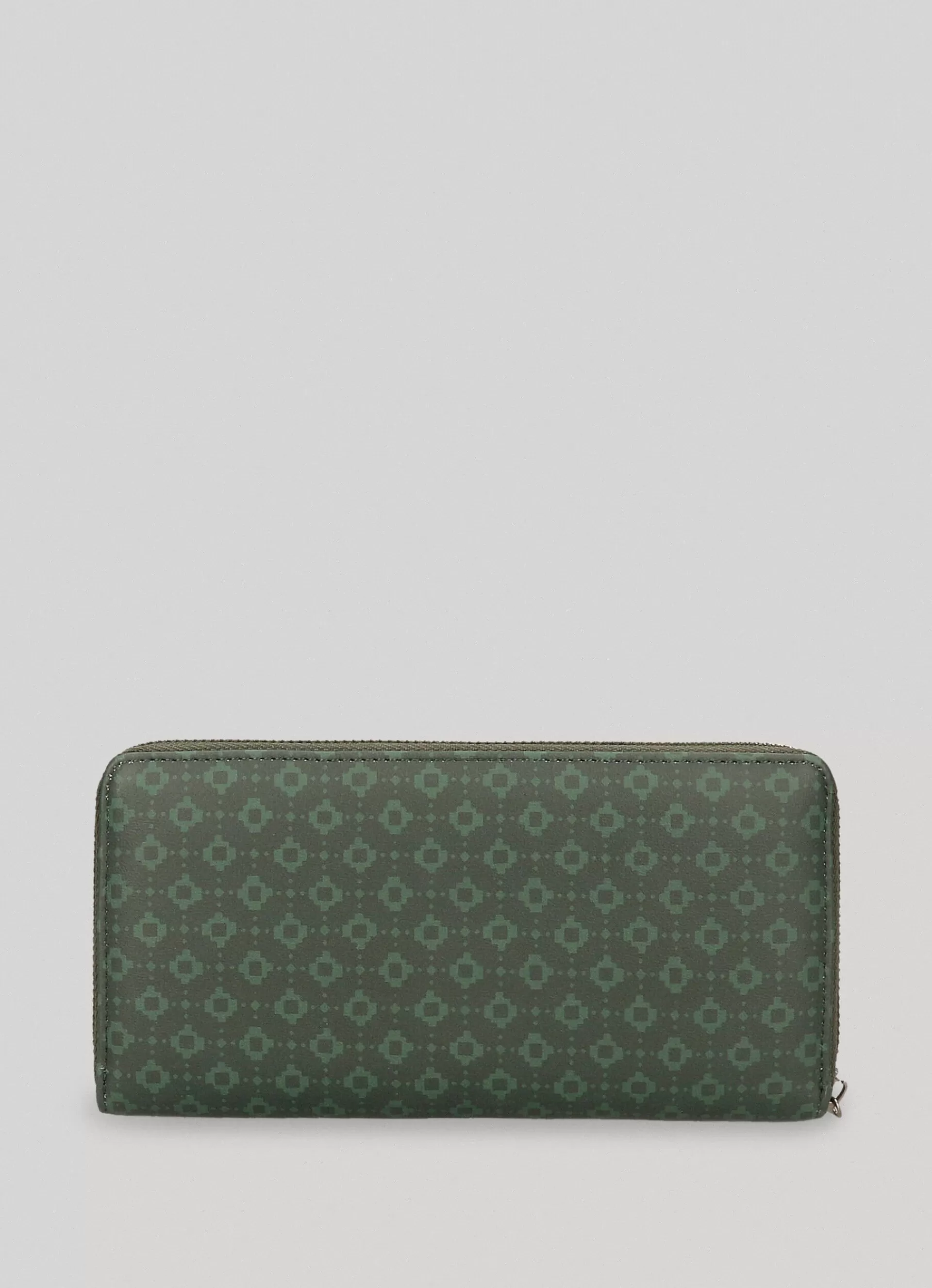 Bags & Backpacks*Women Pepe Jeans ALL-OVER GEOMETRIC PRINT WALLET Olive Green