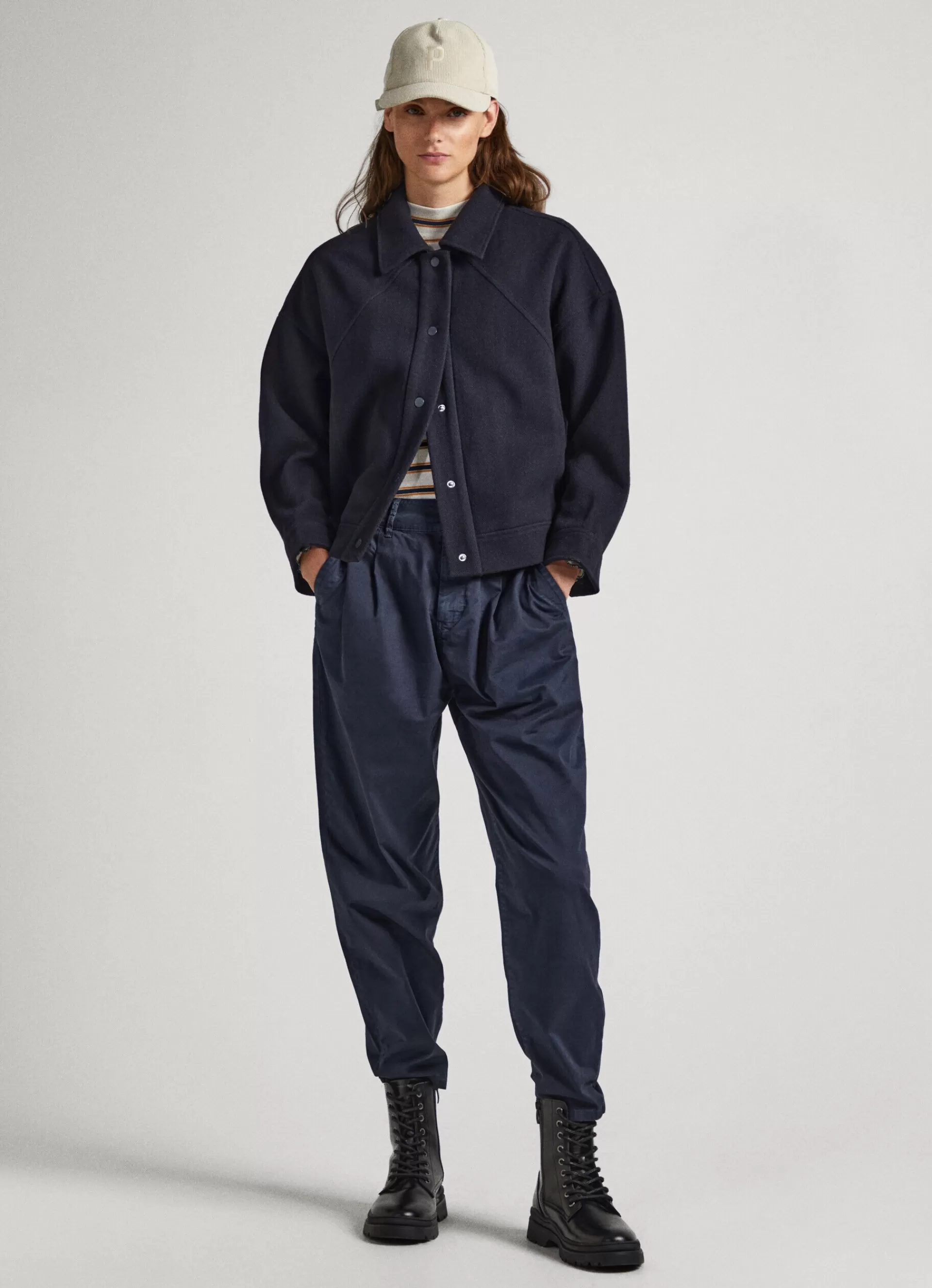 Pants*Women Pepe Jeans BALLOON FIT CHINO TROUSERS Dulwich Blue