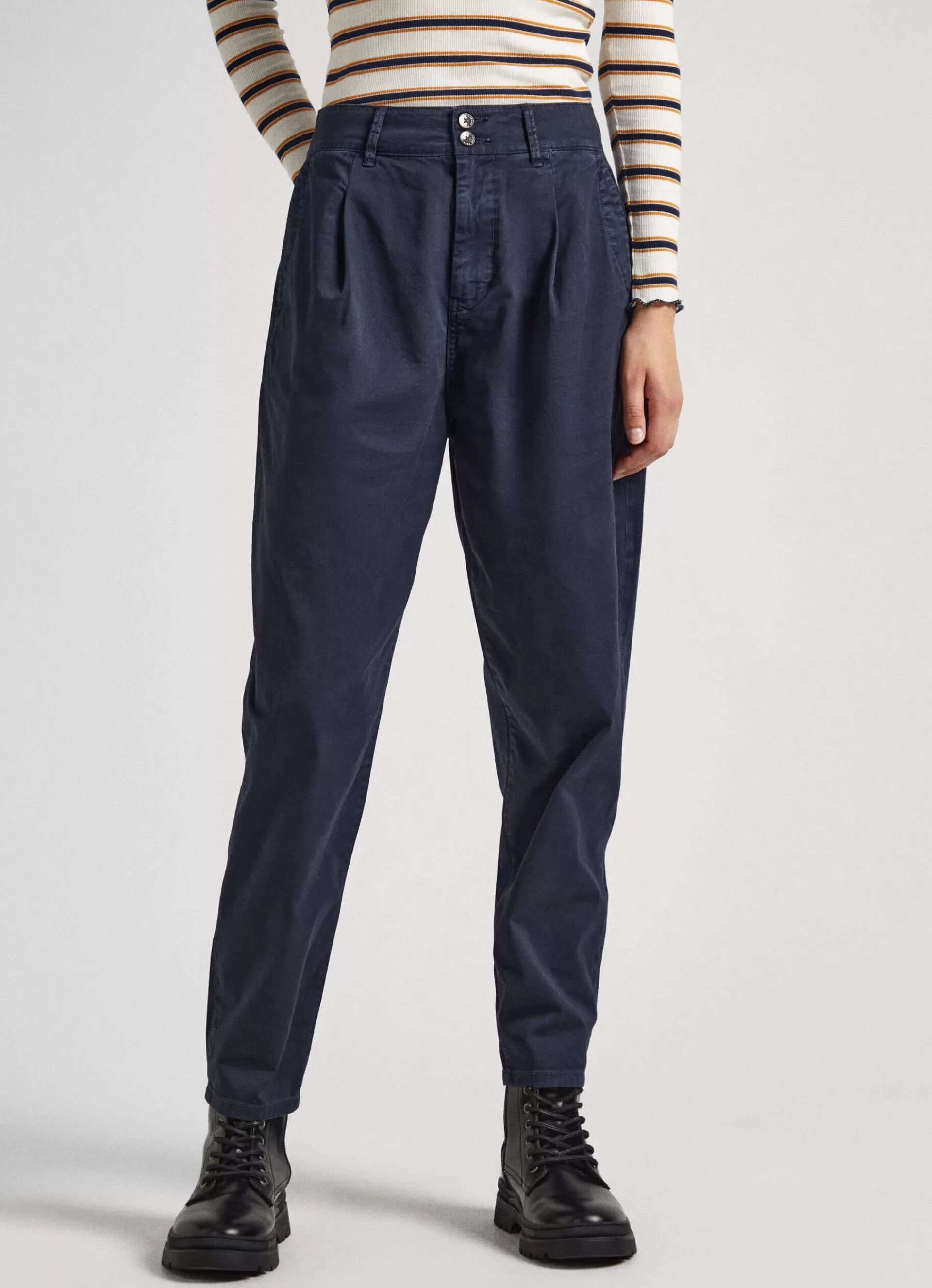 Pants*Women Pepe Jeans BALLOON FIT CHINO TROUSERS Dulwich Blue