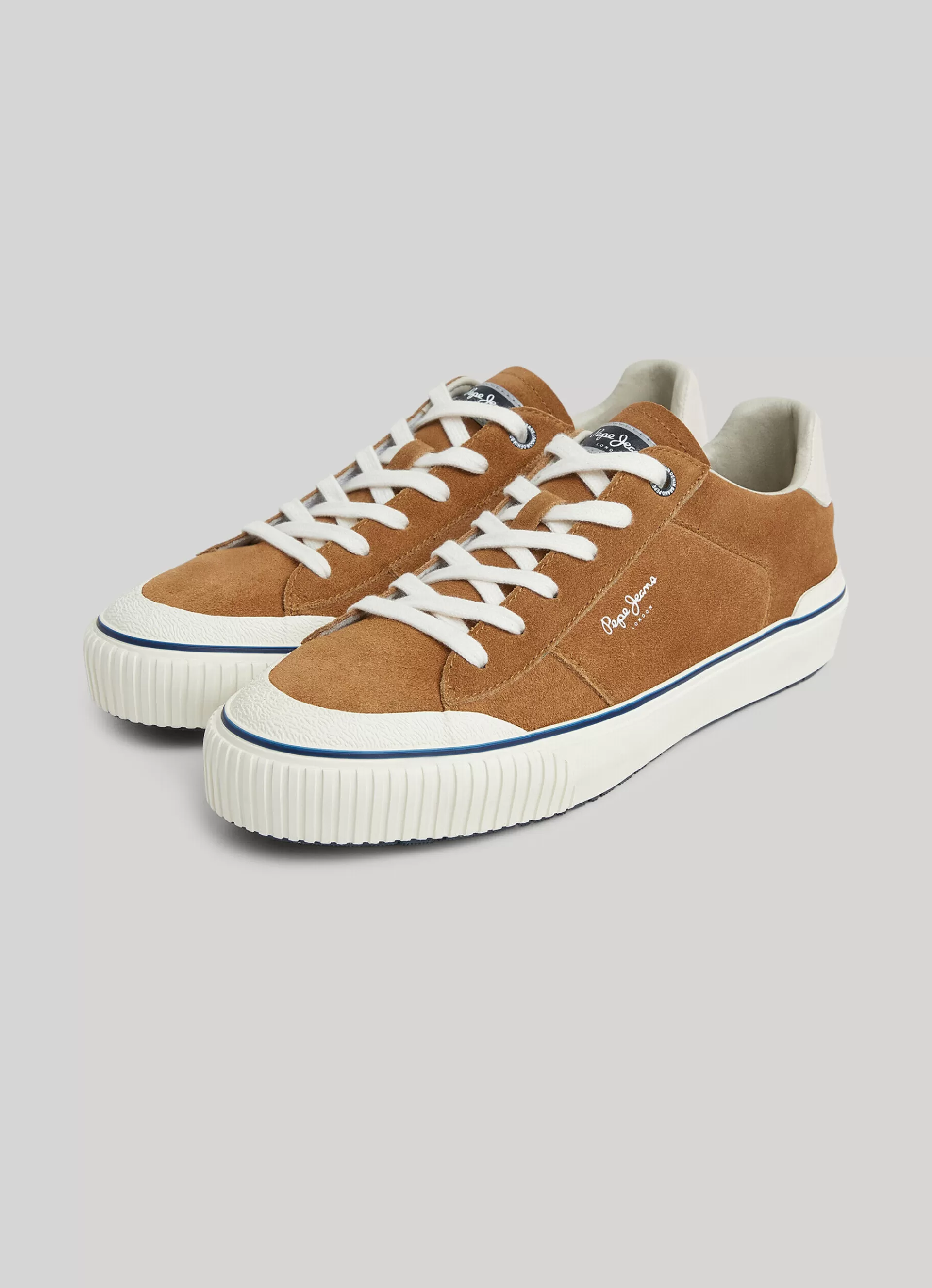 Sneakers*Men Pepe Jeans BEN OVERDRIVE SUEDE TRAINERS Cognac Brown