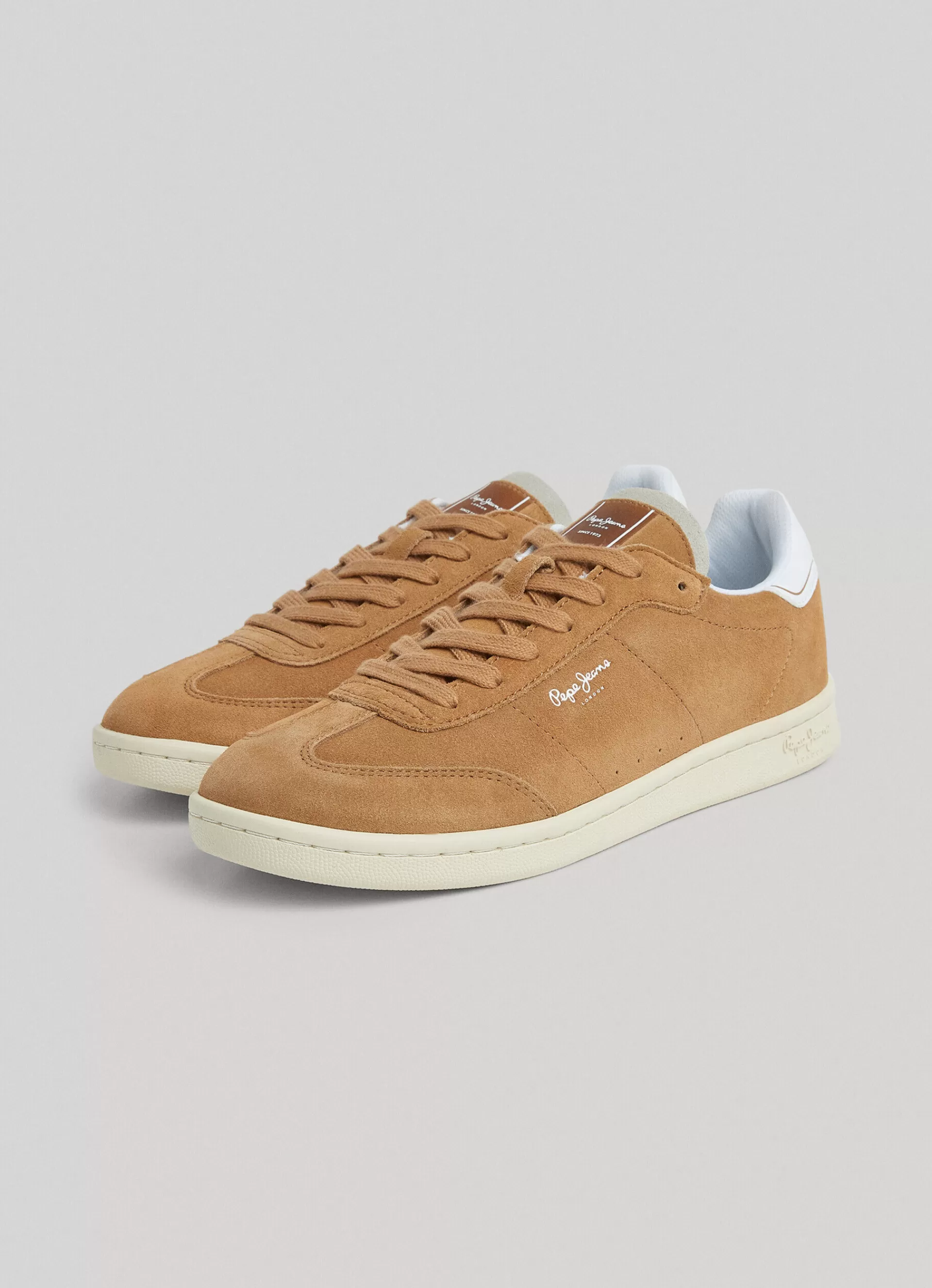 Sneakers*Men Pepe Jeans BEVIS PLAYER SUEDE TRAINERS Tobacco Brown