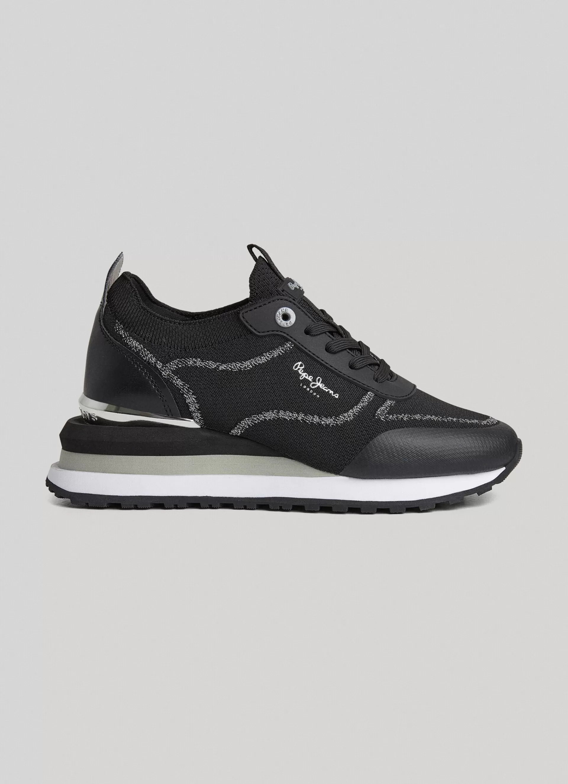 Sneakers*Women Pepe Jeans BLUR CONTOUR COMBINED TRAINERS Black