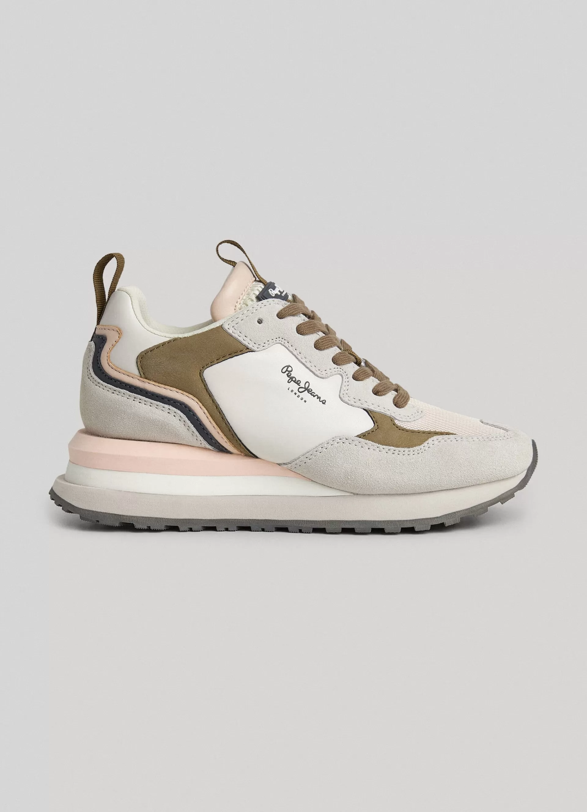 Sneakers*Women Pepe Jeans BLUR POINT COMBINED TRAINERS Daisy Beige