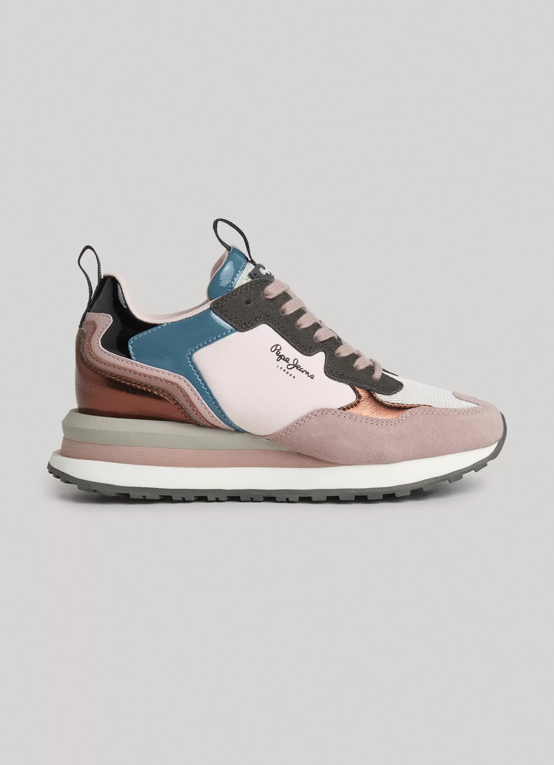 Sneakers*Women Pepe Jeans BLUR STAR COMBINED TRAINERS Bleach Pink