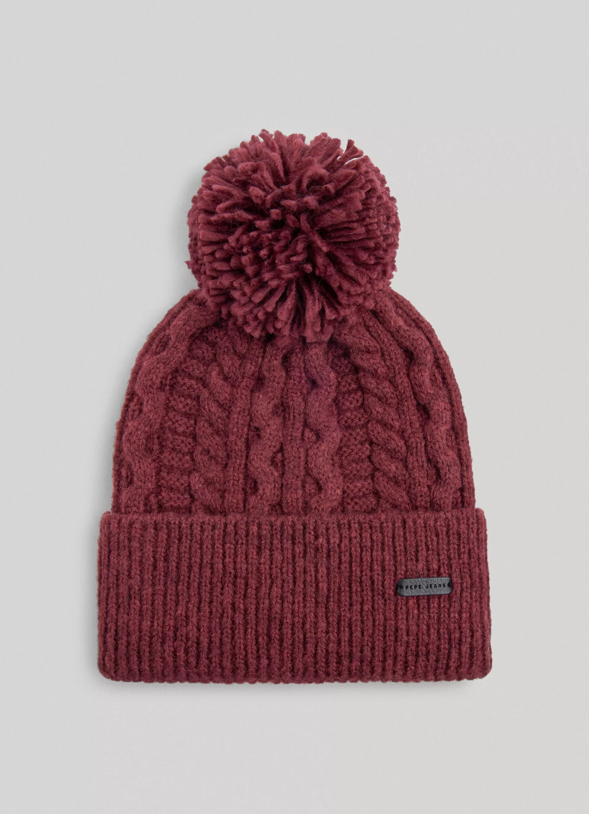 Hats & Caps*Women | Men Pepe Jeans BRAIDED CABLE KNIT BEANIE Burgundy Red