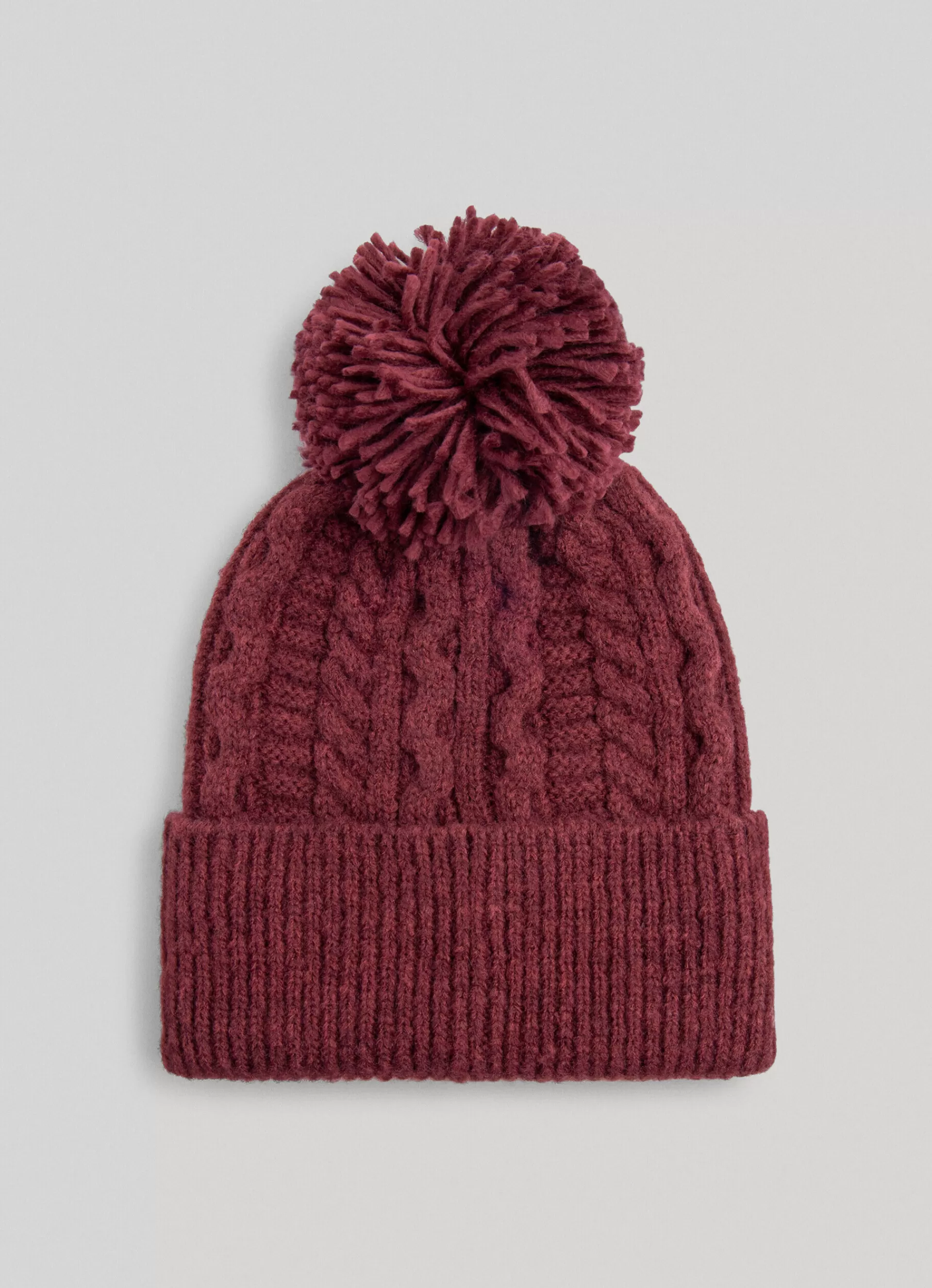 Hats & Caps*Women | Men Pepe Jeans BRAIDED CABLE KNIT BEANIE Burgundy Red