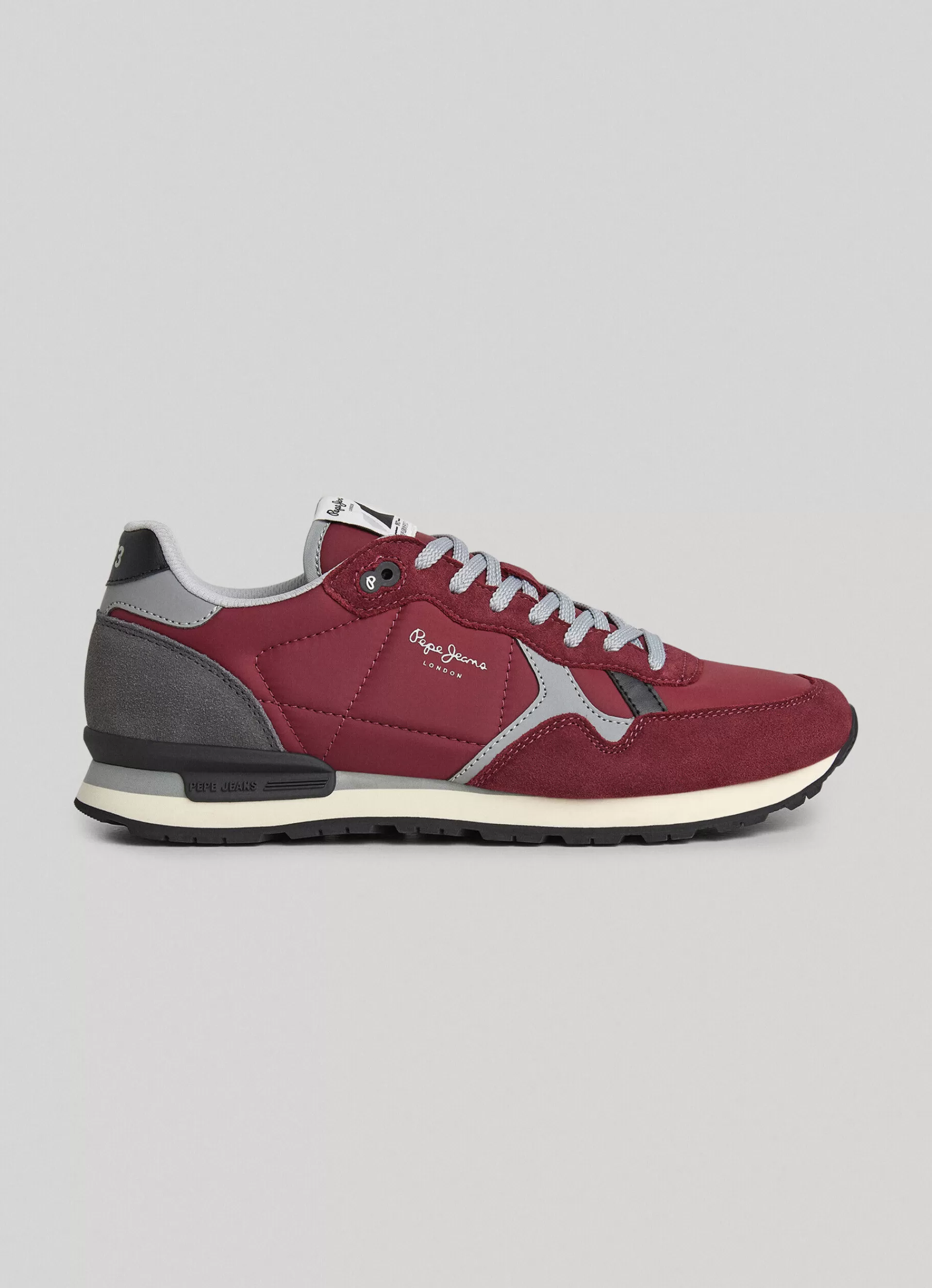 Sneakers*Men Pepe Jeans BRIT REFLECT RUNNING SHOES Burgundy Red