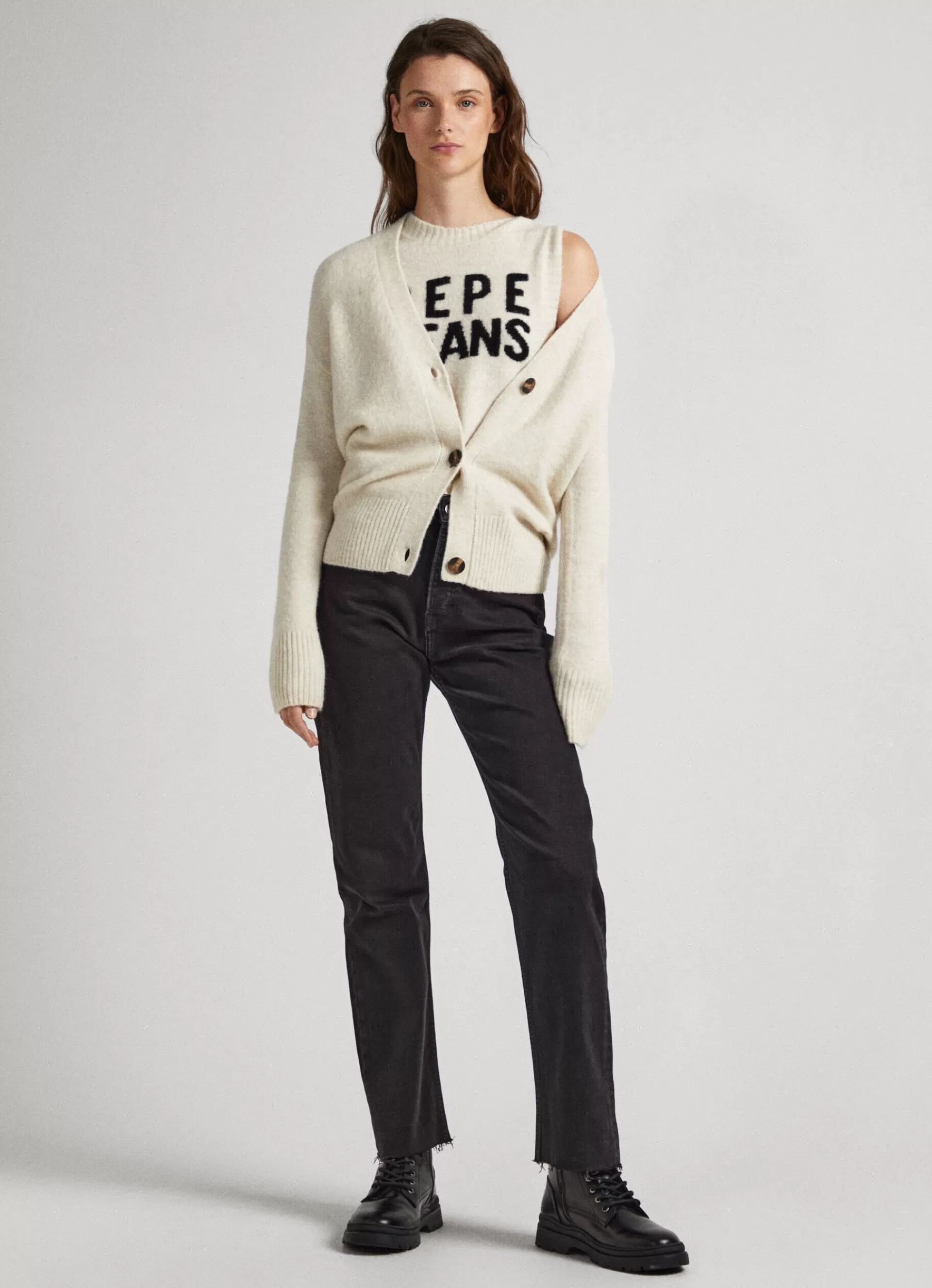 Sweaters & Cardigans | Knitwear*Women Pepe Jeans BUTTON-FRONT CARDIGAN Ivory White