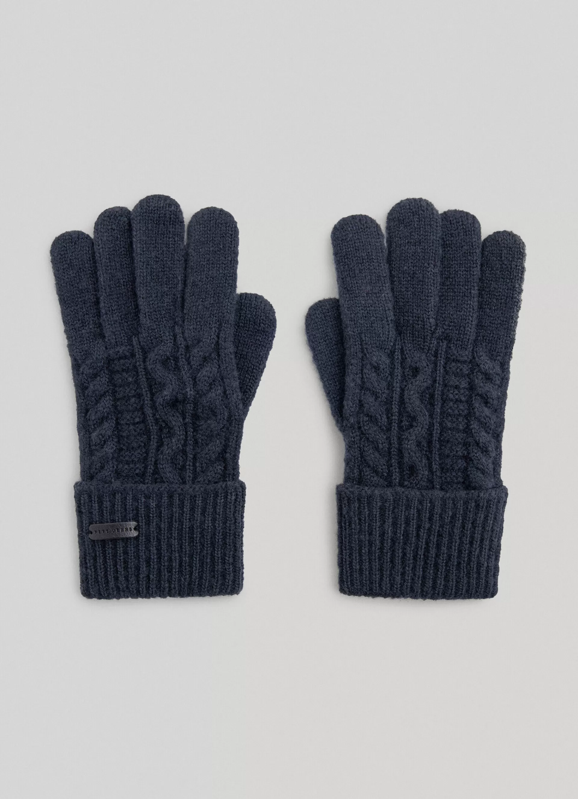 Foulard & Scarves*Women Pepe Jeans CABLE KNIT GLOVES Dulwich Blue