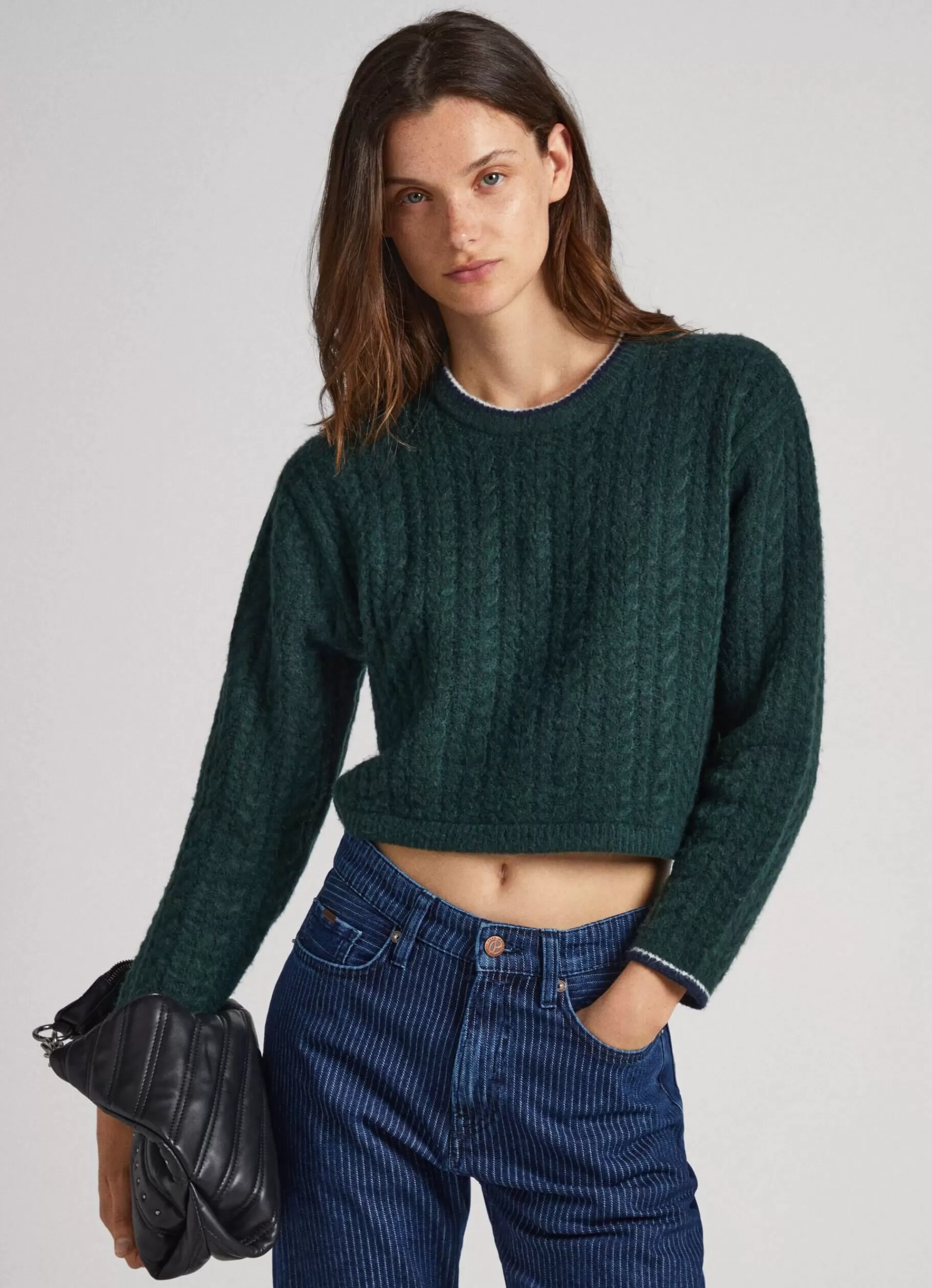 Sweaters & Cardigans | Knitwear*Women Pepe Jeans CABLE KNIT JUMPER Regent Green