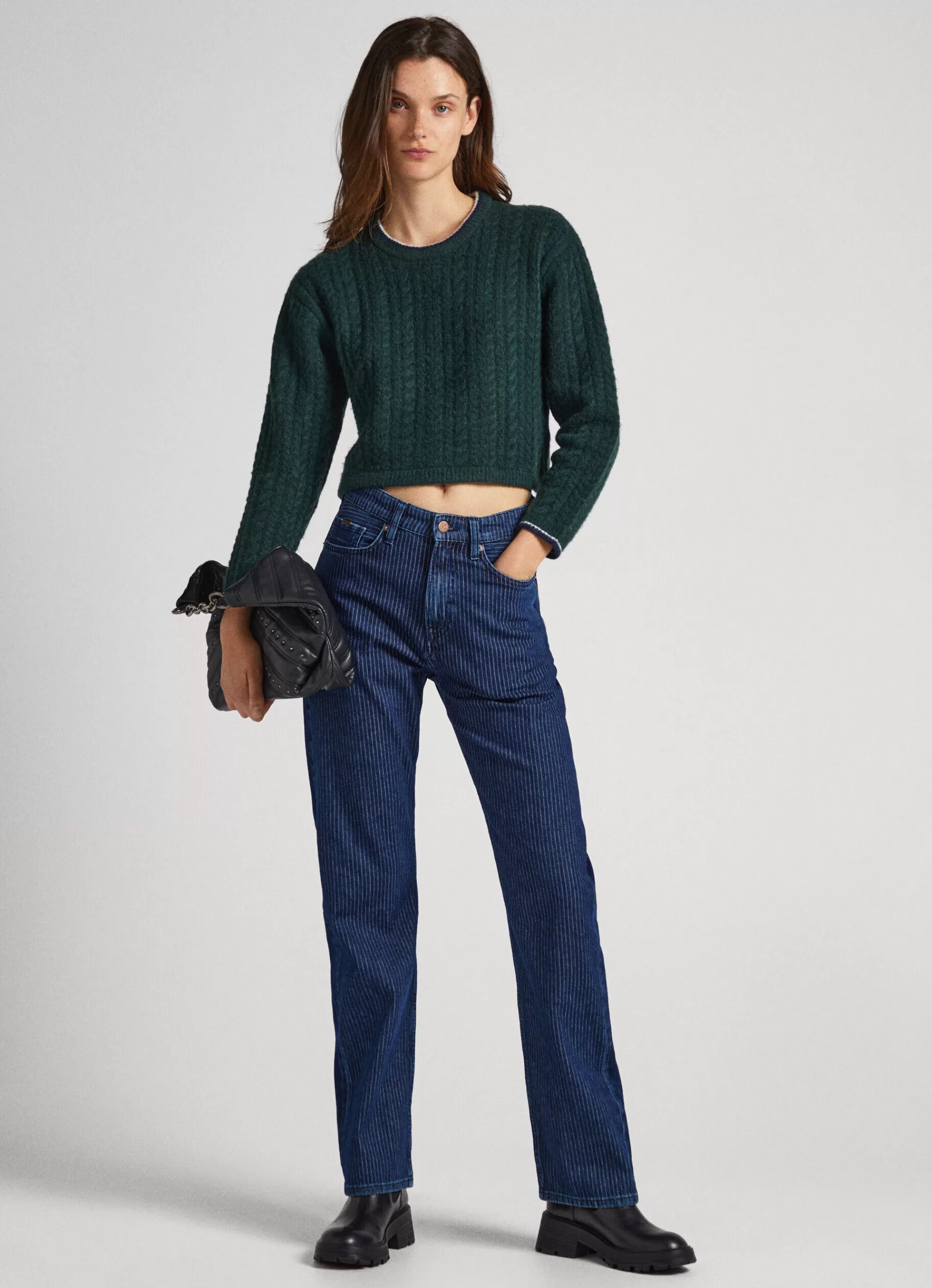 Sweaters & Cardigans | Knitwear*Women Pepe Jeans CABLE KNIT JUMPER Regent Green