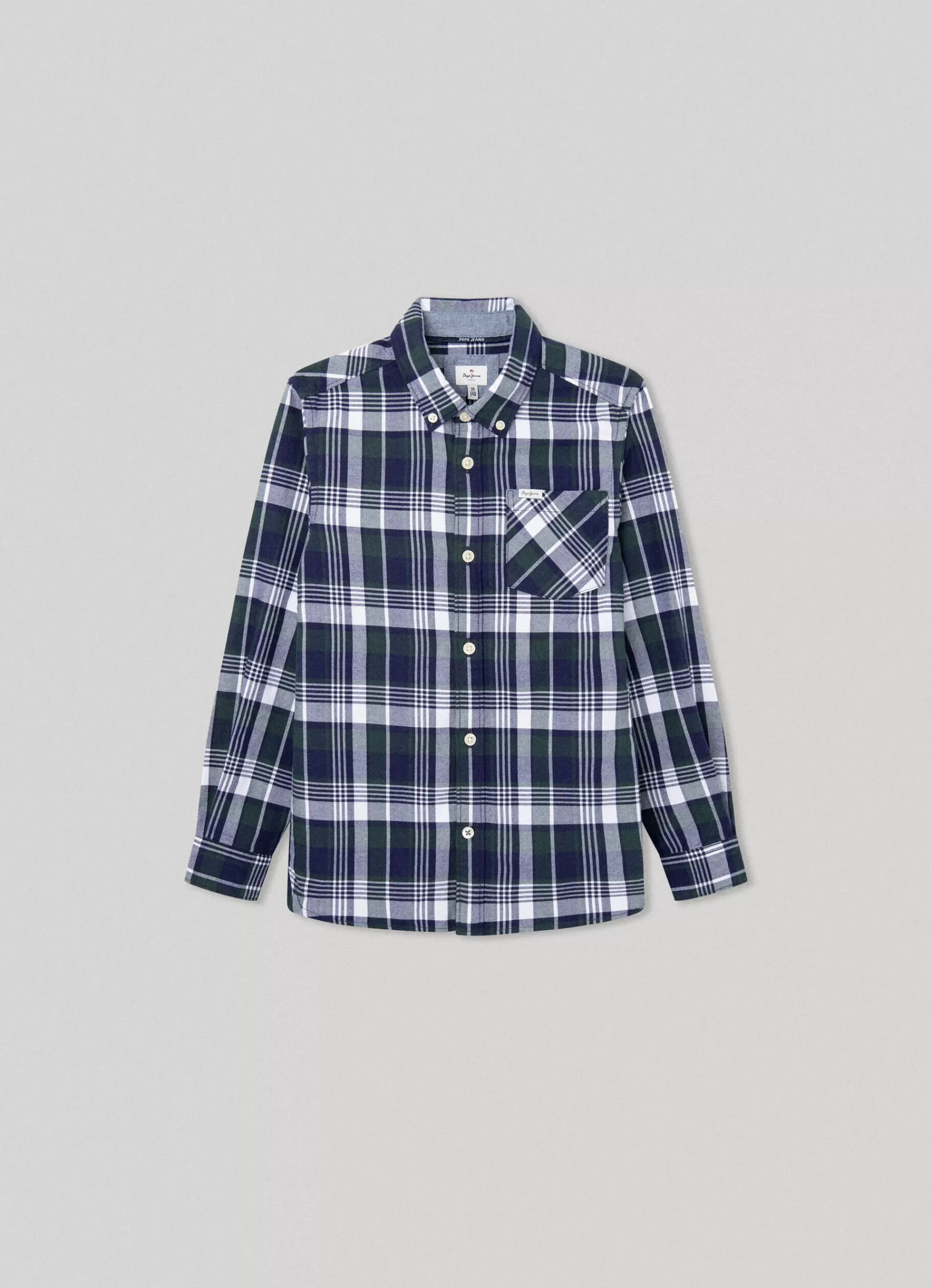 Polos & Shirts*KIDS Pepe Jeans CHECKED FLANNEL SHIRT Regent Green