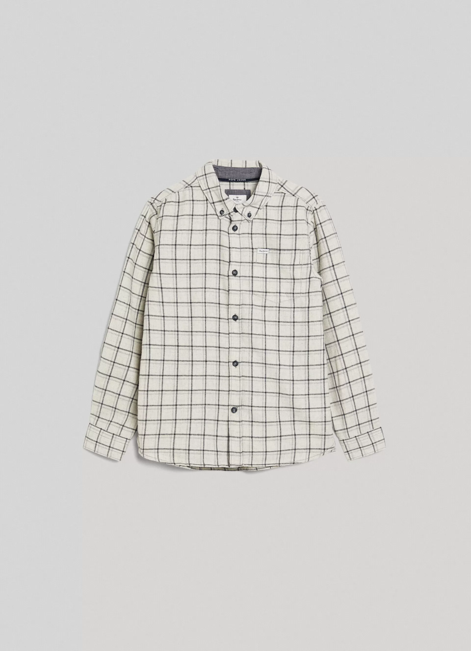 Polos & Shirts*KIDS Pepe Jeans CHECKED MÉLANGE SHIRT Marl Grey