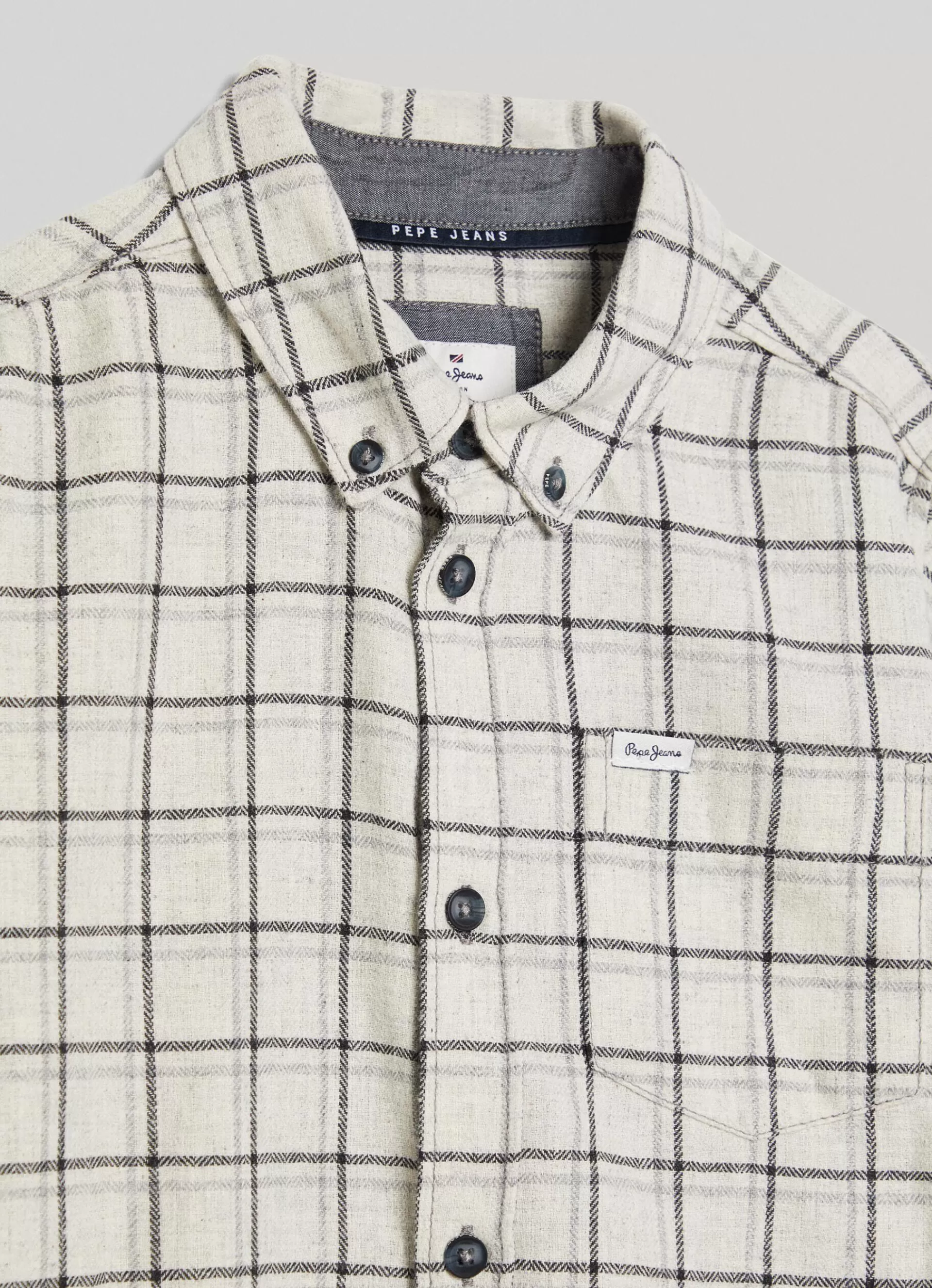 Polos & Shirts*KIDS Pepe Jeans CHECKED MÉLANGE SHIRT Marl Grey