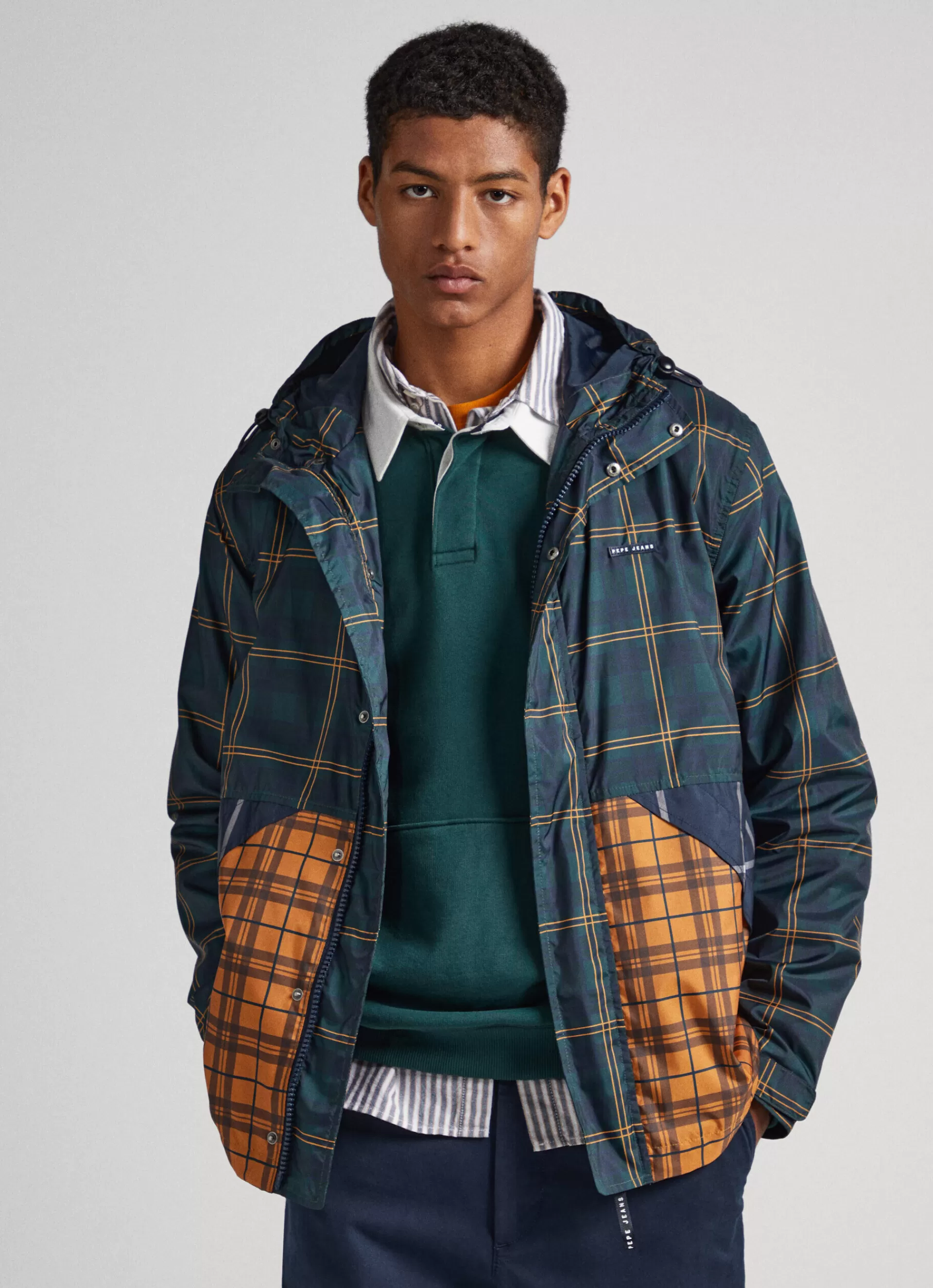 Coats & Jackets*Men Pepe Jeans CHECKED WATERPROOF ANORAK Multi