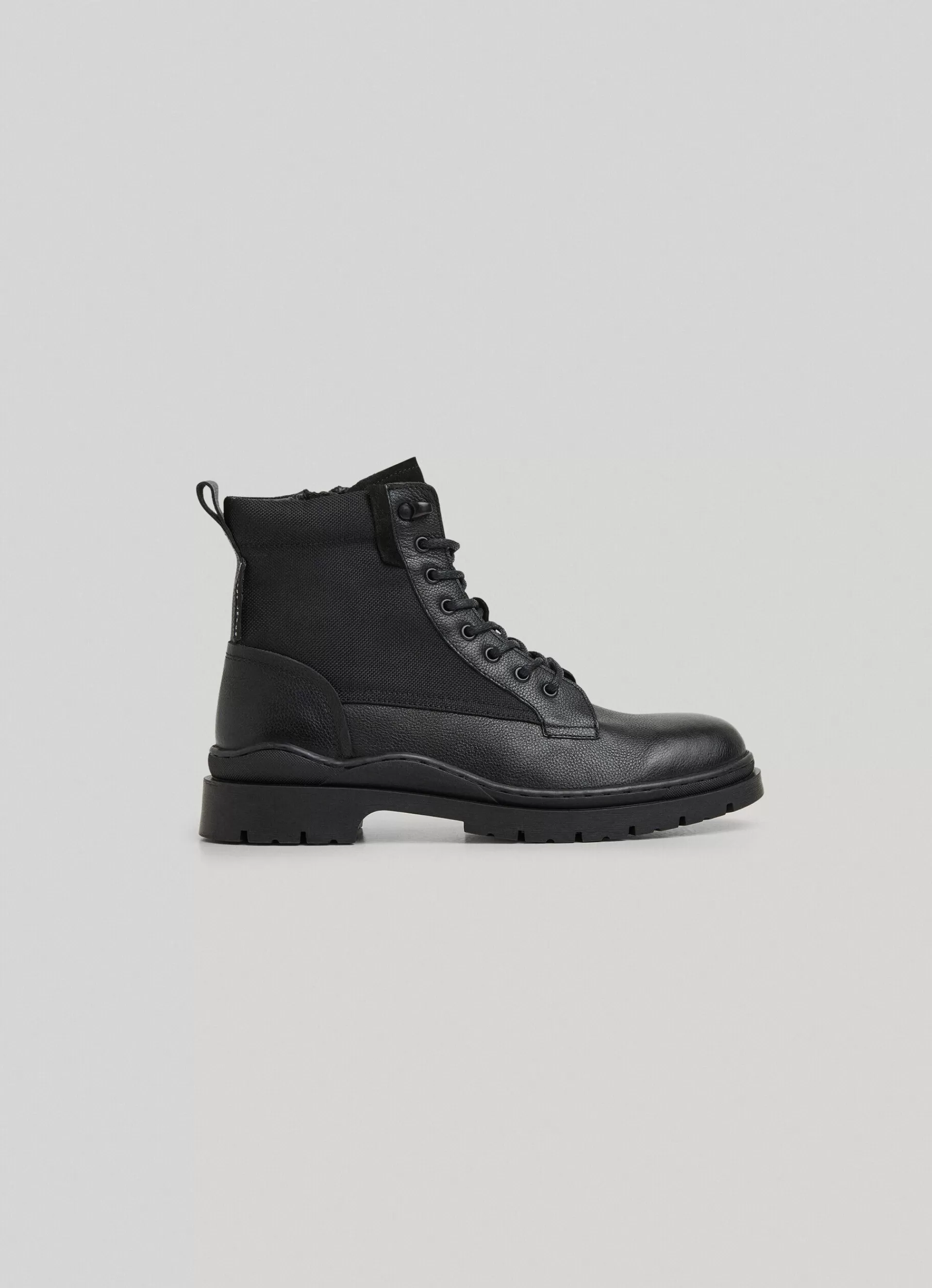 Boots and Shoes*Men Pepe Jeans COMBINED FABRIC UTILITY BOOTS Black