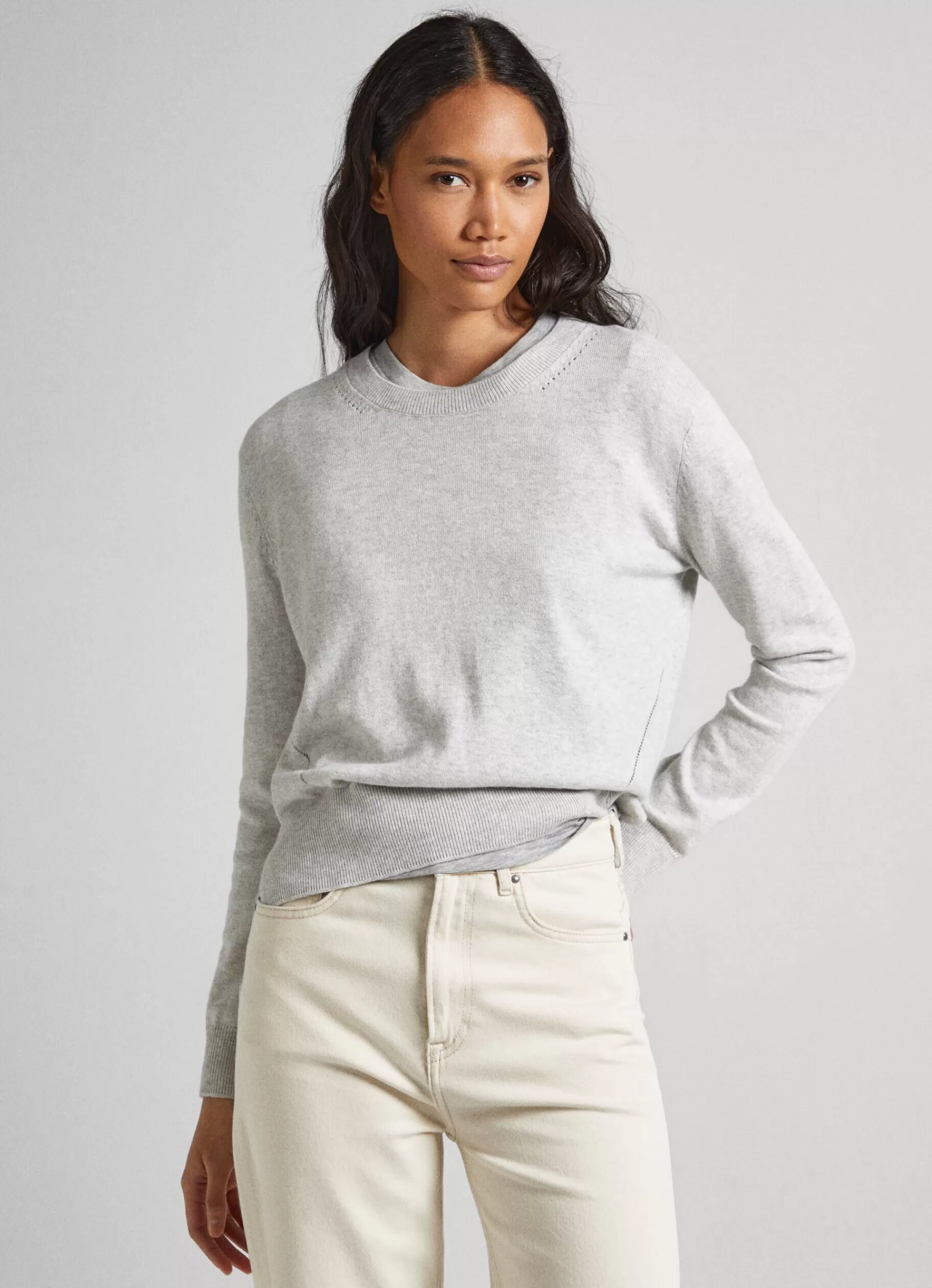 Sweaters & Cardigans | Knitwear*Women Pepe Jeans COTTON CASHMERE KNIT Light Grey