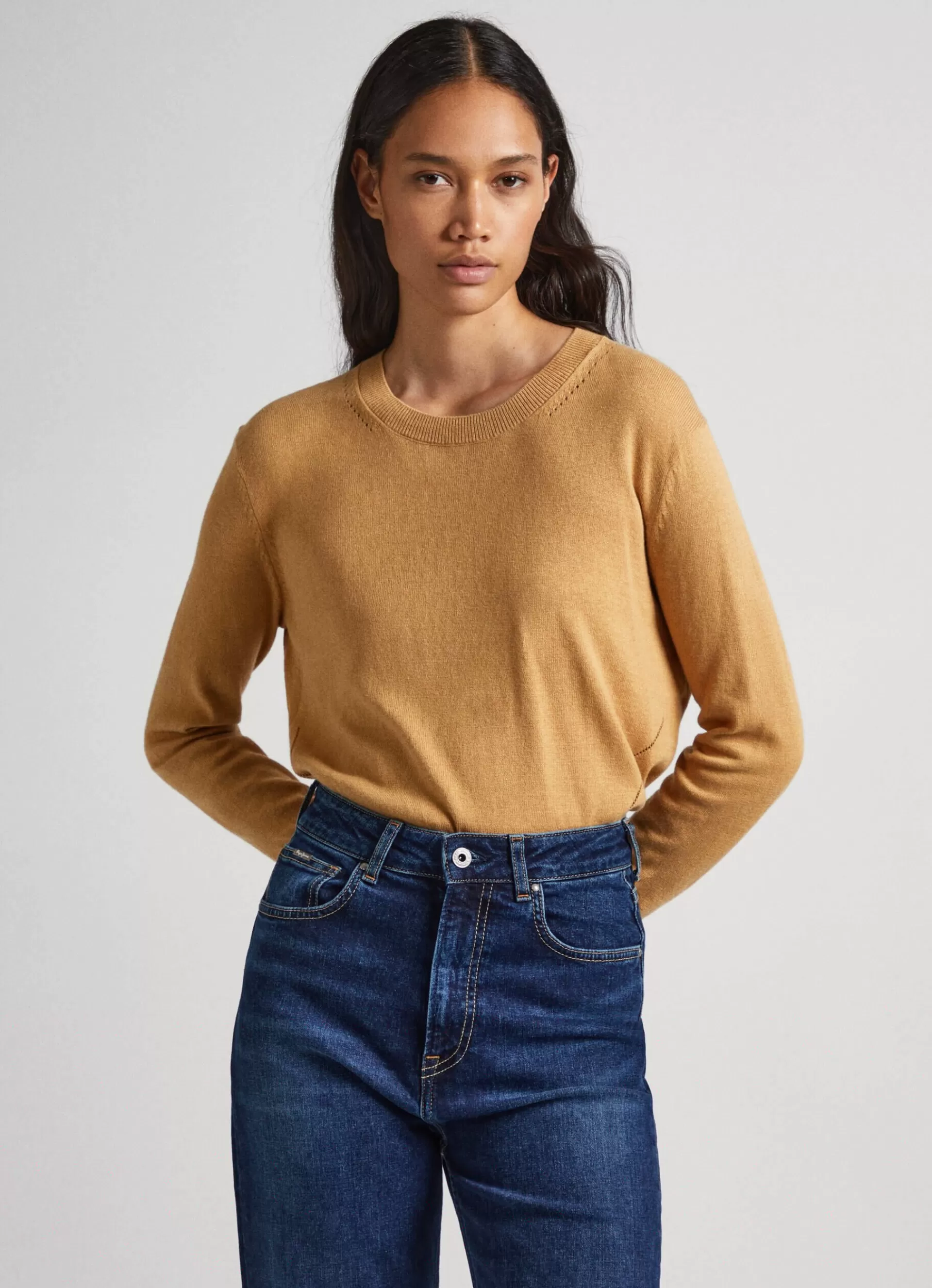 Sweaters & Cardigans | Knitwear*Women Pepe Jeans COTTON CASHMERE KNIT Camel Beige