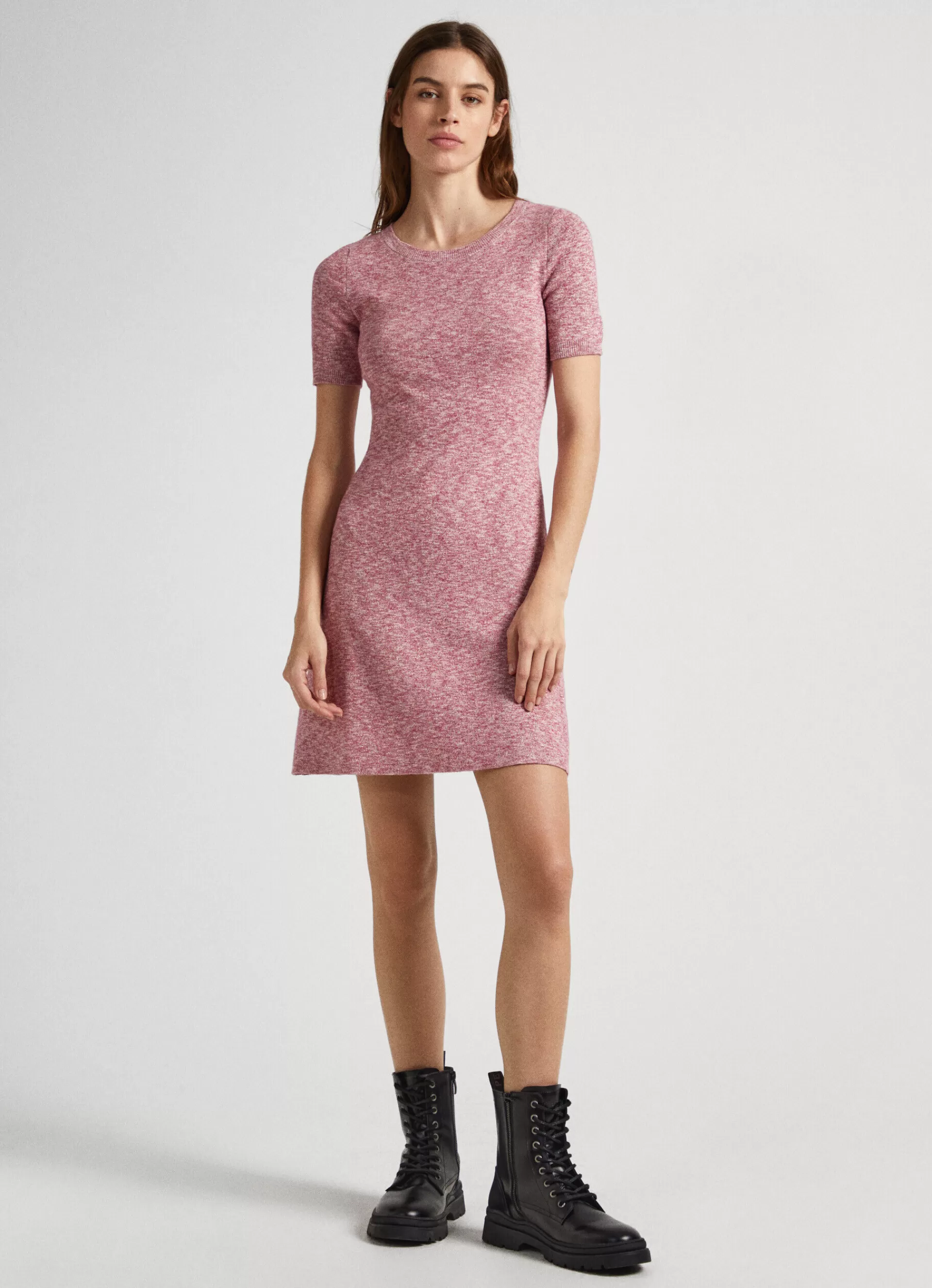 Dresses & Jumpsuits | Knitwear*Women Pepe Jeans COTTON MELANGE DRESS Crushed Berry Red