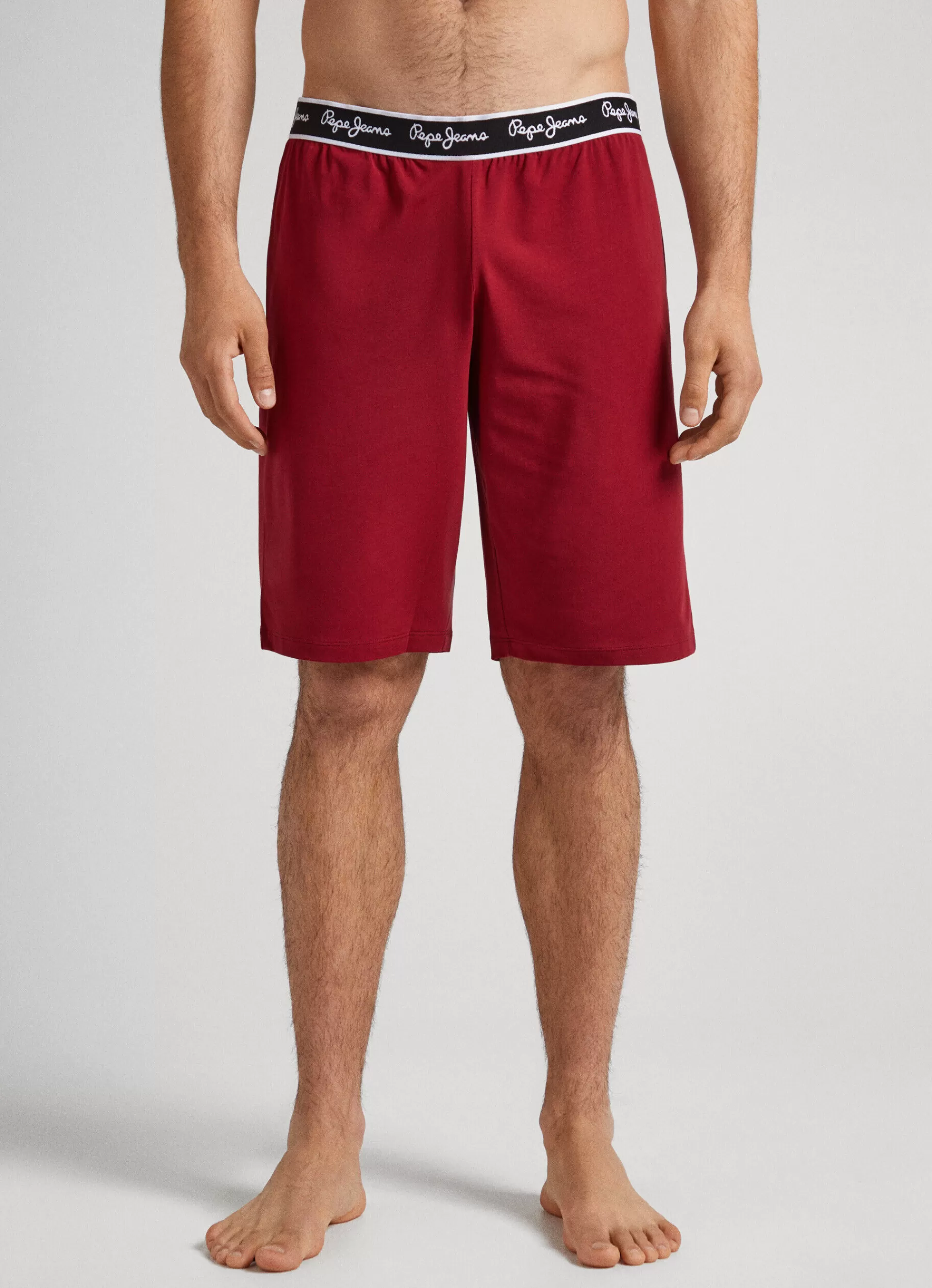 Underwear*Men Pepe Jeans COTTON PYJAMA SHORTS Bordeaux Red