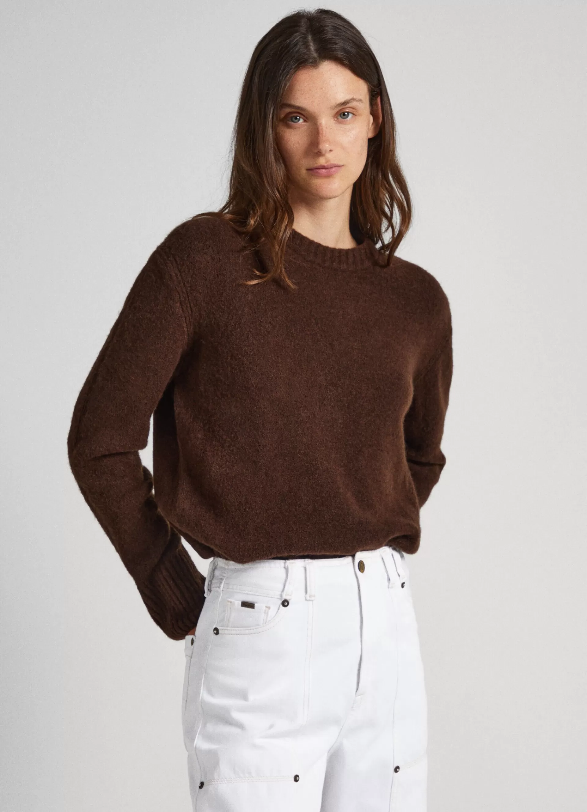 Sweaters & Cardigans | Knitwear*Women Pepe Jeans CREW NECK KNIT Trail Brown