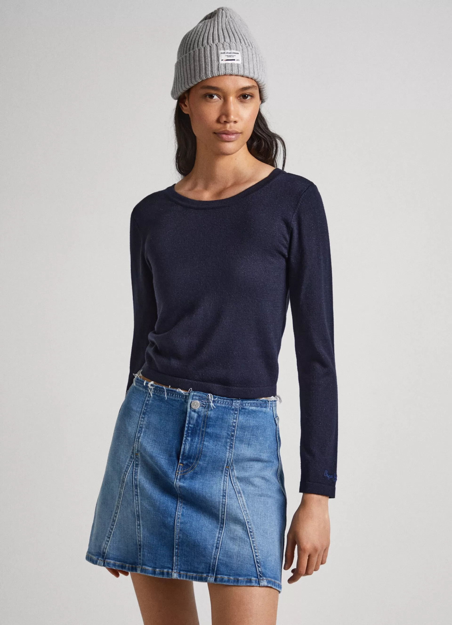 Sweaters & Cardigans | Knitwear*Women Pepe Jeans CROPPED FIT KNIT TOP Dulwich Blue