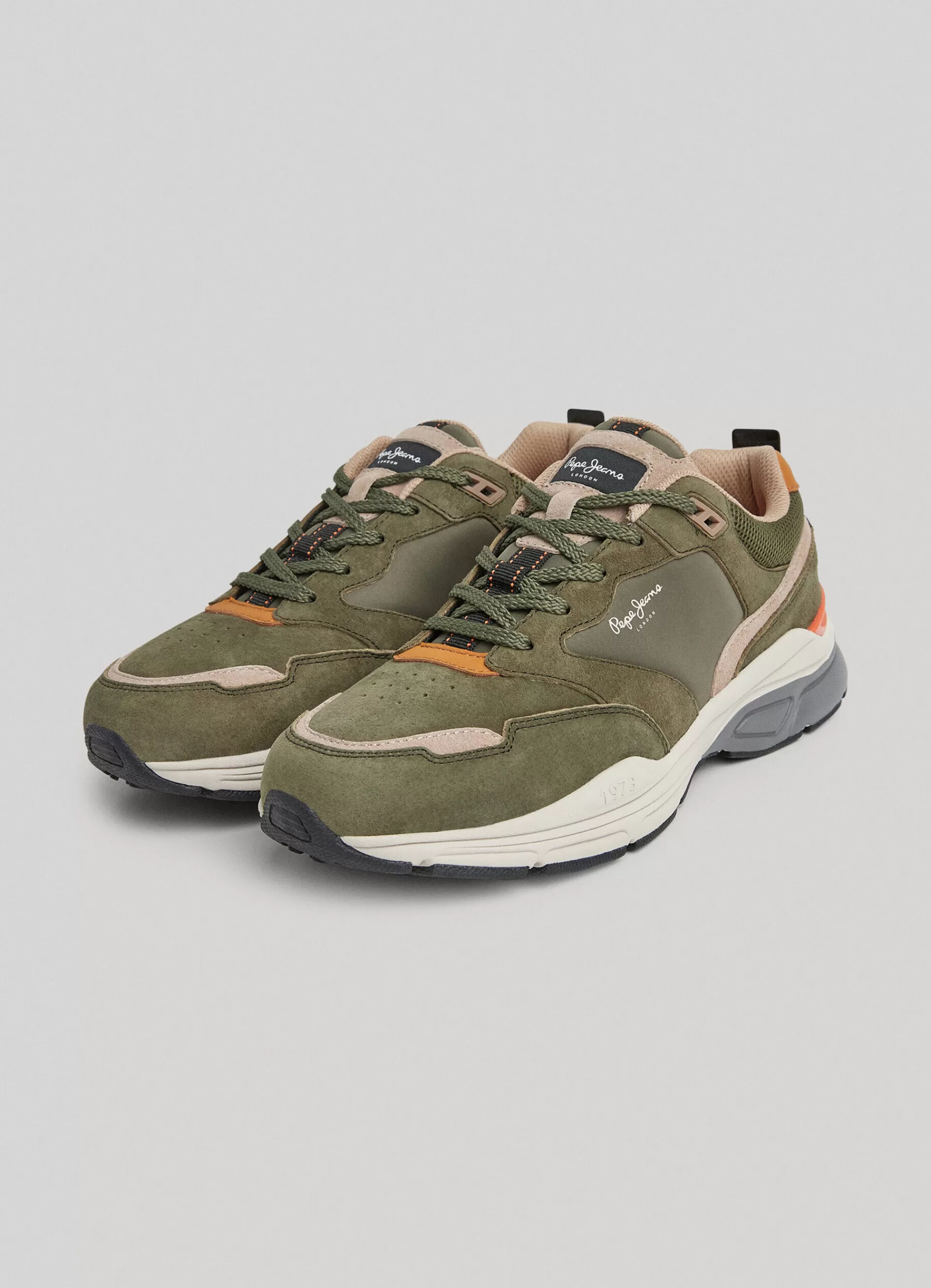 Sneakers*Men Pepe Jeans DAVE SIDER COMBINED TRAINERS Khaki Green