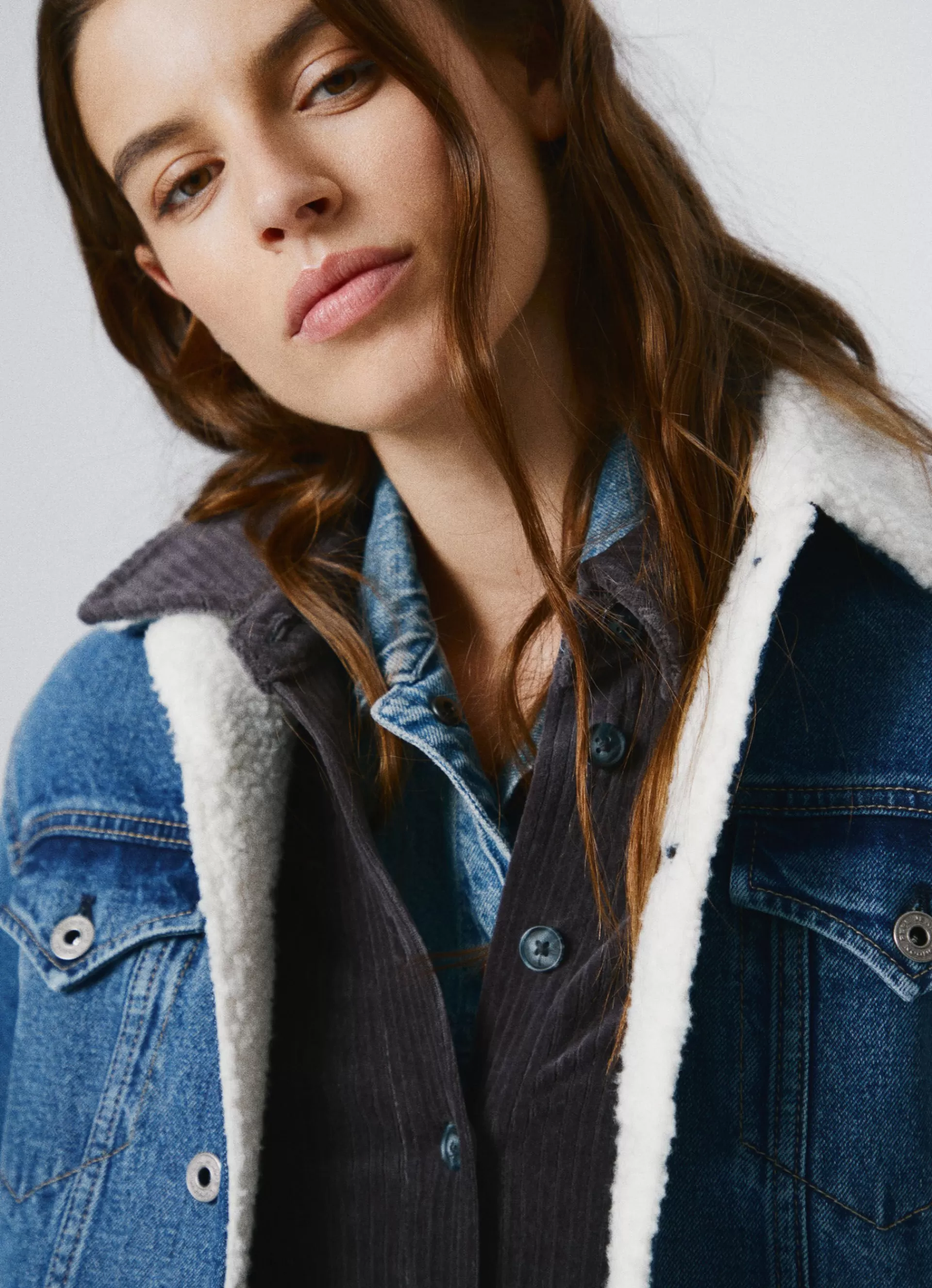 Coats & Jackets*Women Pepe Jeans JACKET W/ SHEEPSKIN LINING Denim