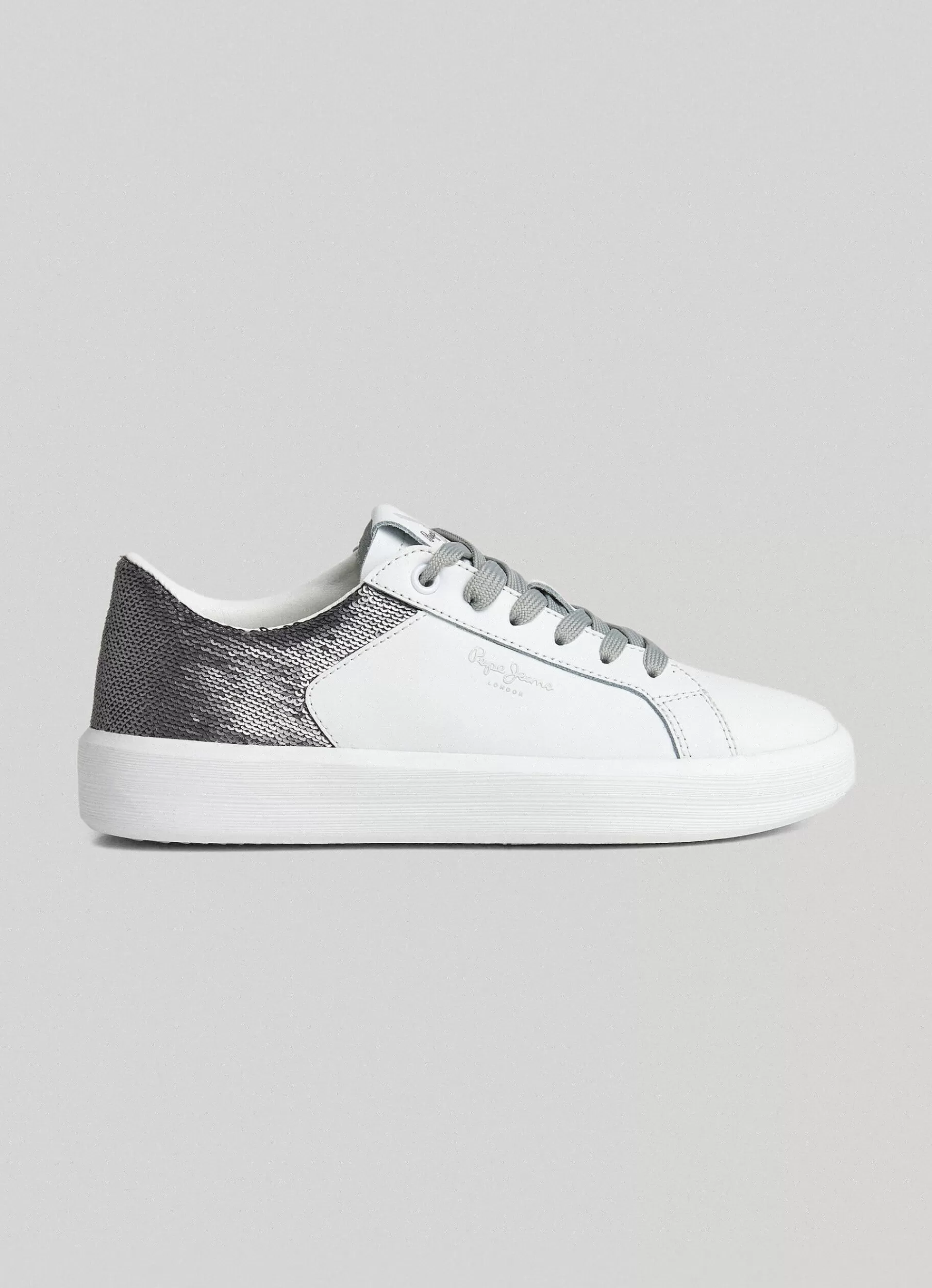 Sneakers*Women Pepe Jeans DOBBIE PART LEATHER TRAINERS White