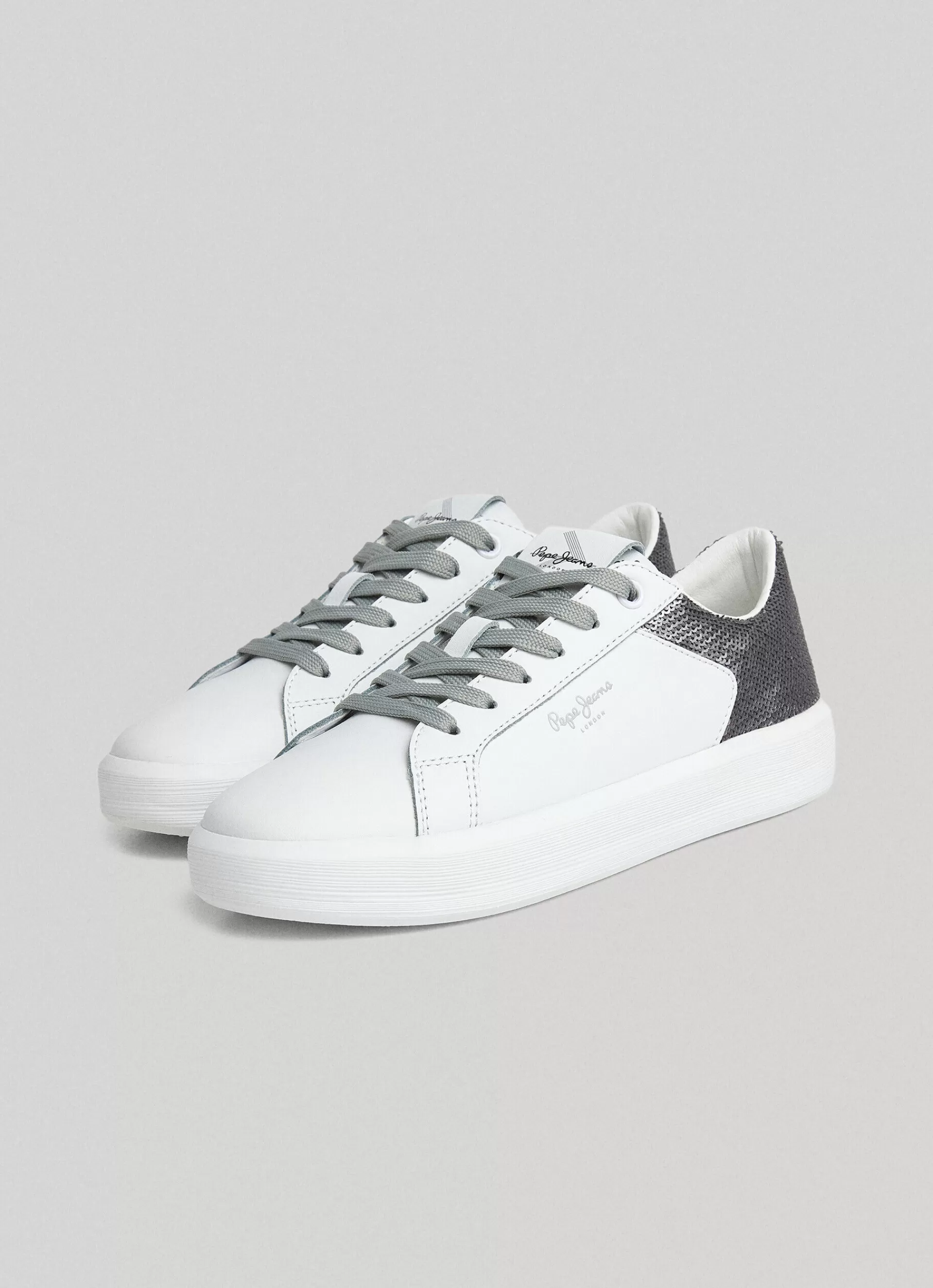 Sneakers*Women Pepe Jeans DOBBIE PART LEATHER TRAINERS White