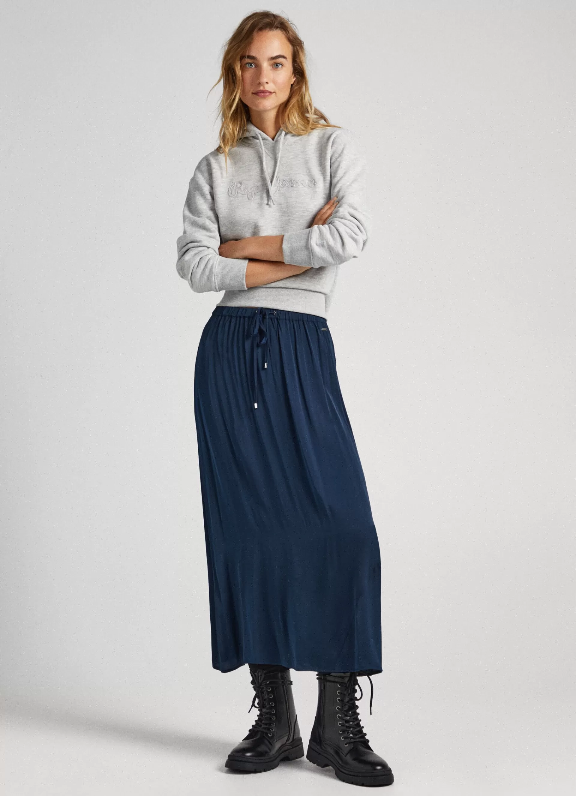 Skirts & Shorts*Women Pepe Jeans ELASTIC WAIST SKIRT Dulwich Blue