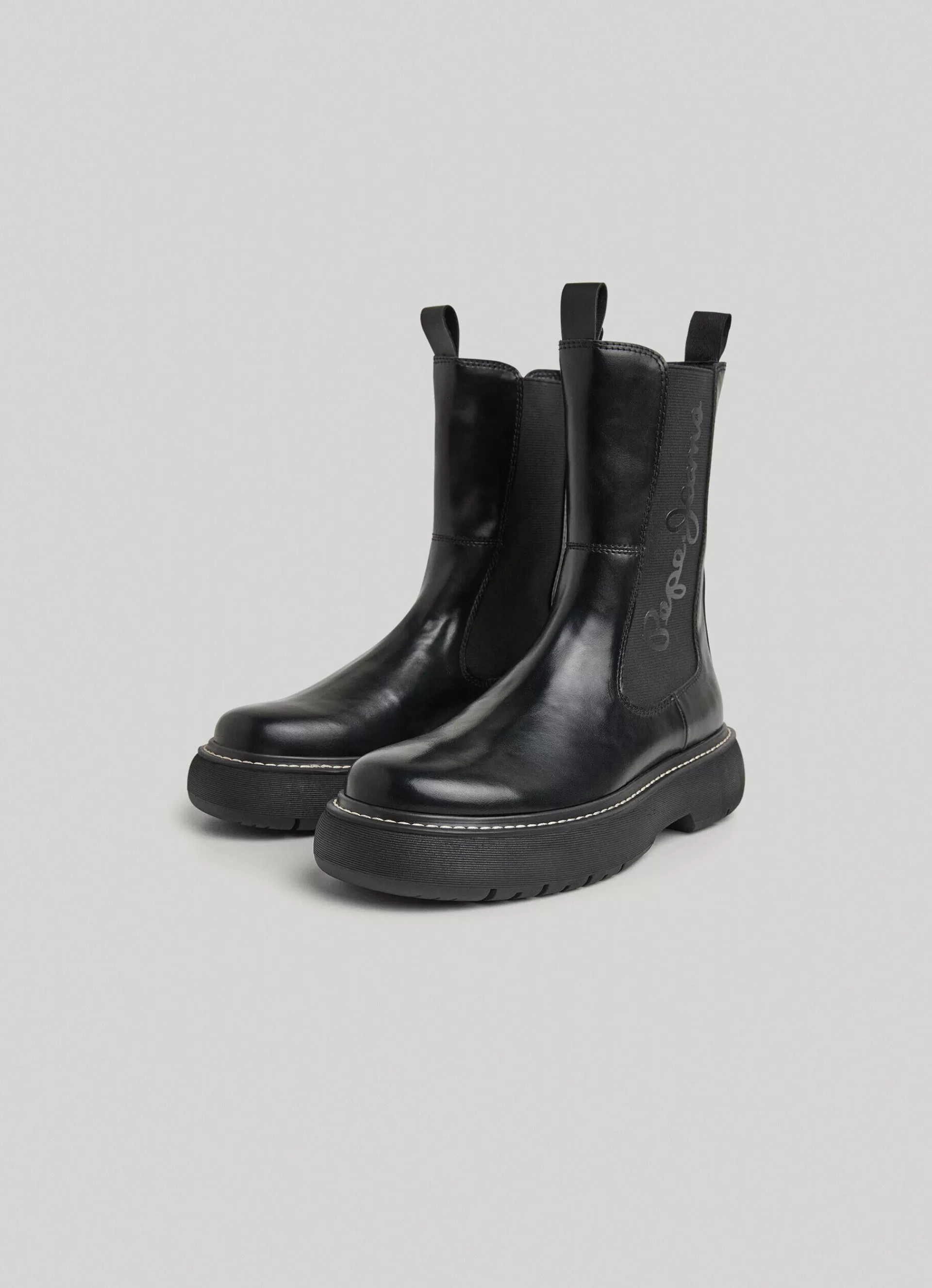 Boots & Shoes*Women Pepe Jeans ELASTICATED MID-CALF BOOTS Black