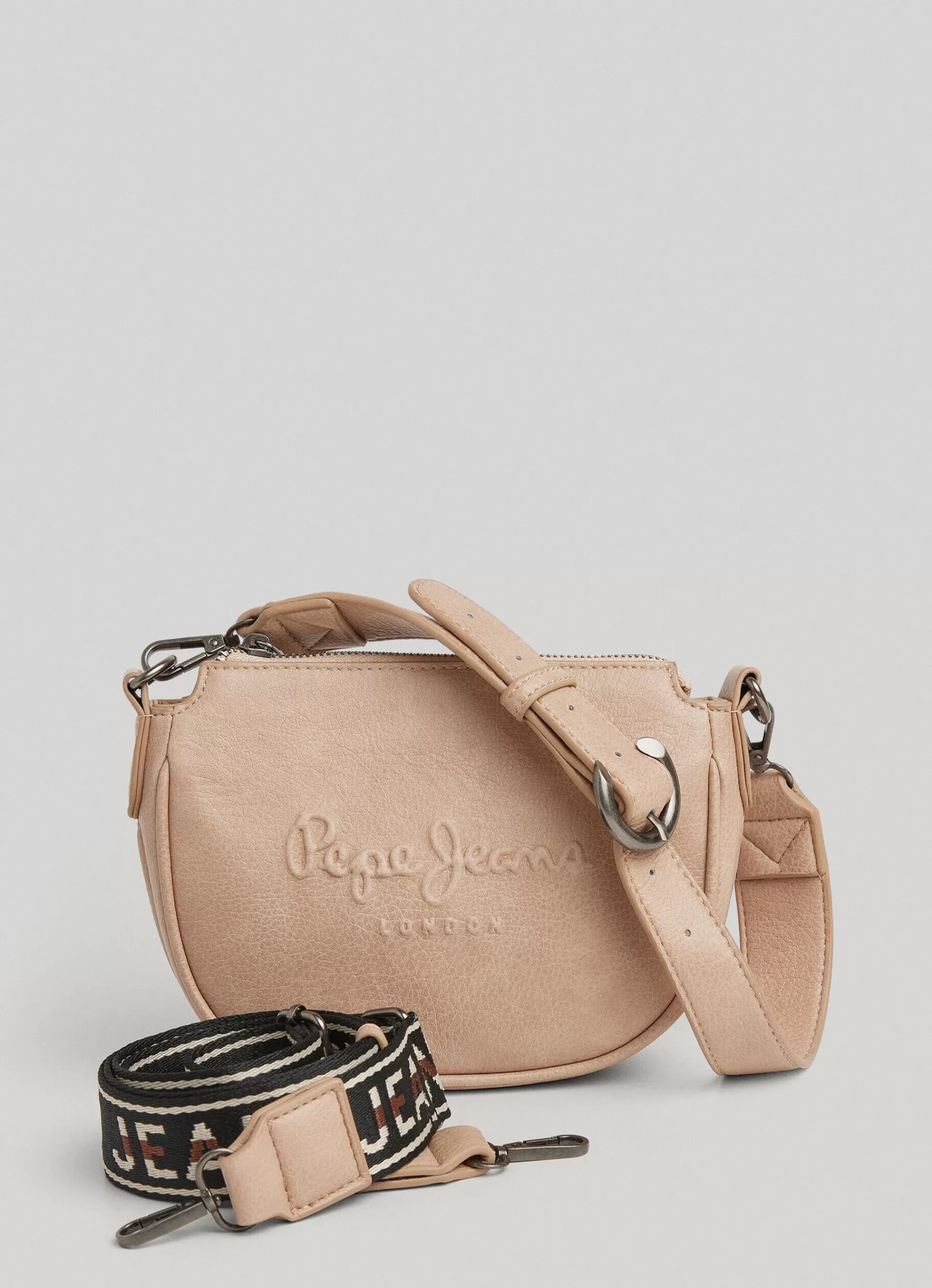 Bags & Backpacks*Women Pepe Jeans EMBOSSED LOGO SHOULDER BAG Sand Beige- Not Available