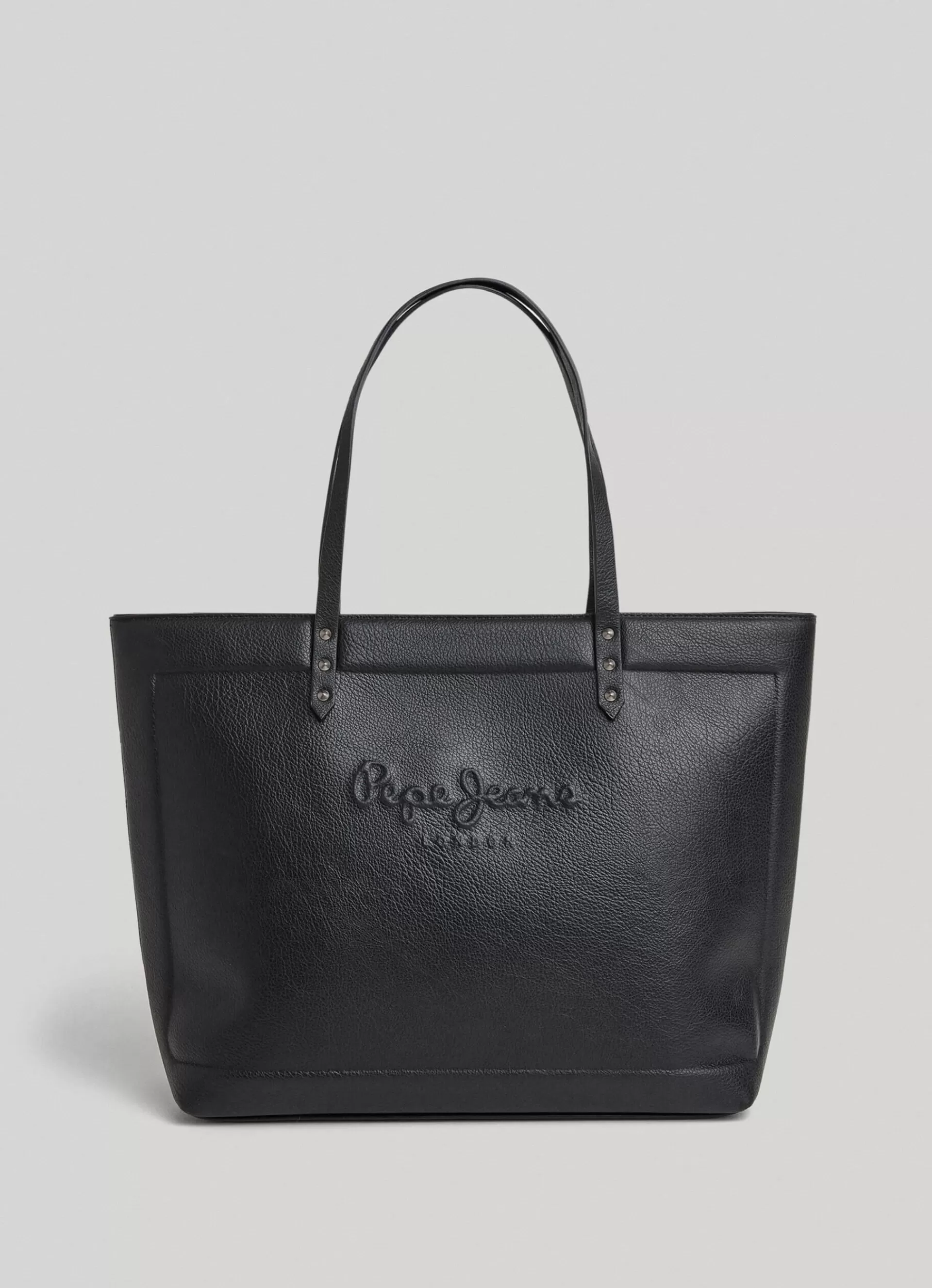 Bags & Backpacks*Women Pepe Jeans EMBOSSED LOGO TOTE BAG Black