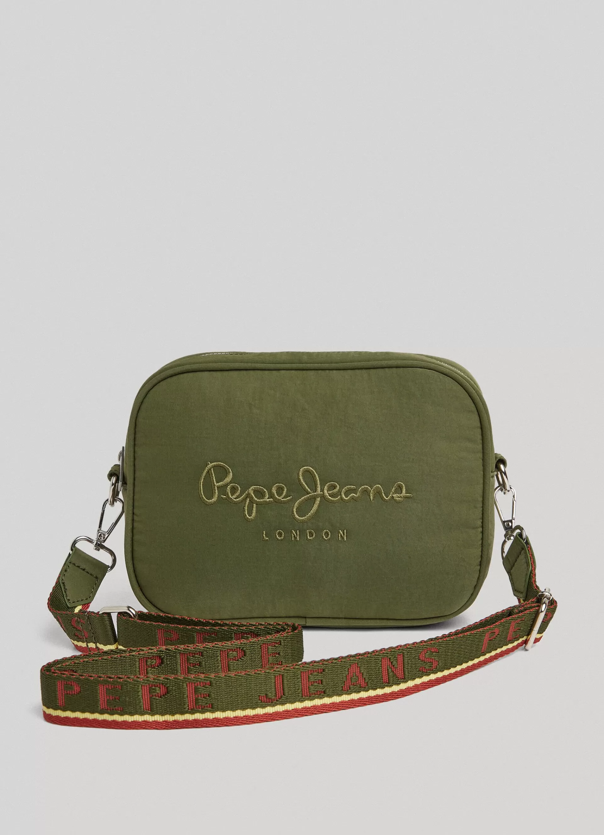 Bags & Backpacks*Women Pepe Jeans EMBROIDERED LOGO CAMERA CROSSBODY BAG Olive Green