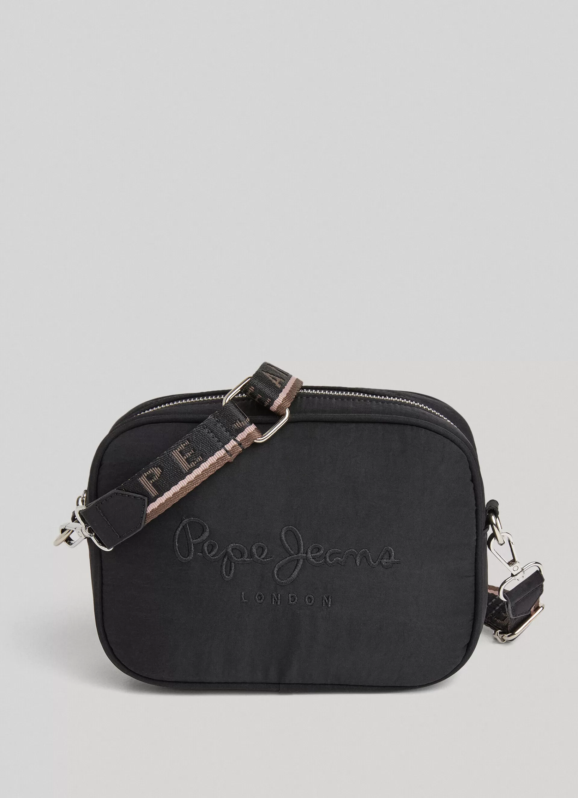 Bags & Backpacks*Women Pepe Jeans EMBROIDERED LOGO CAMERA CROSSBODY BAG Black