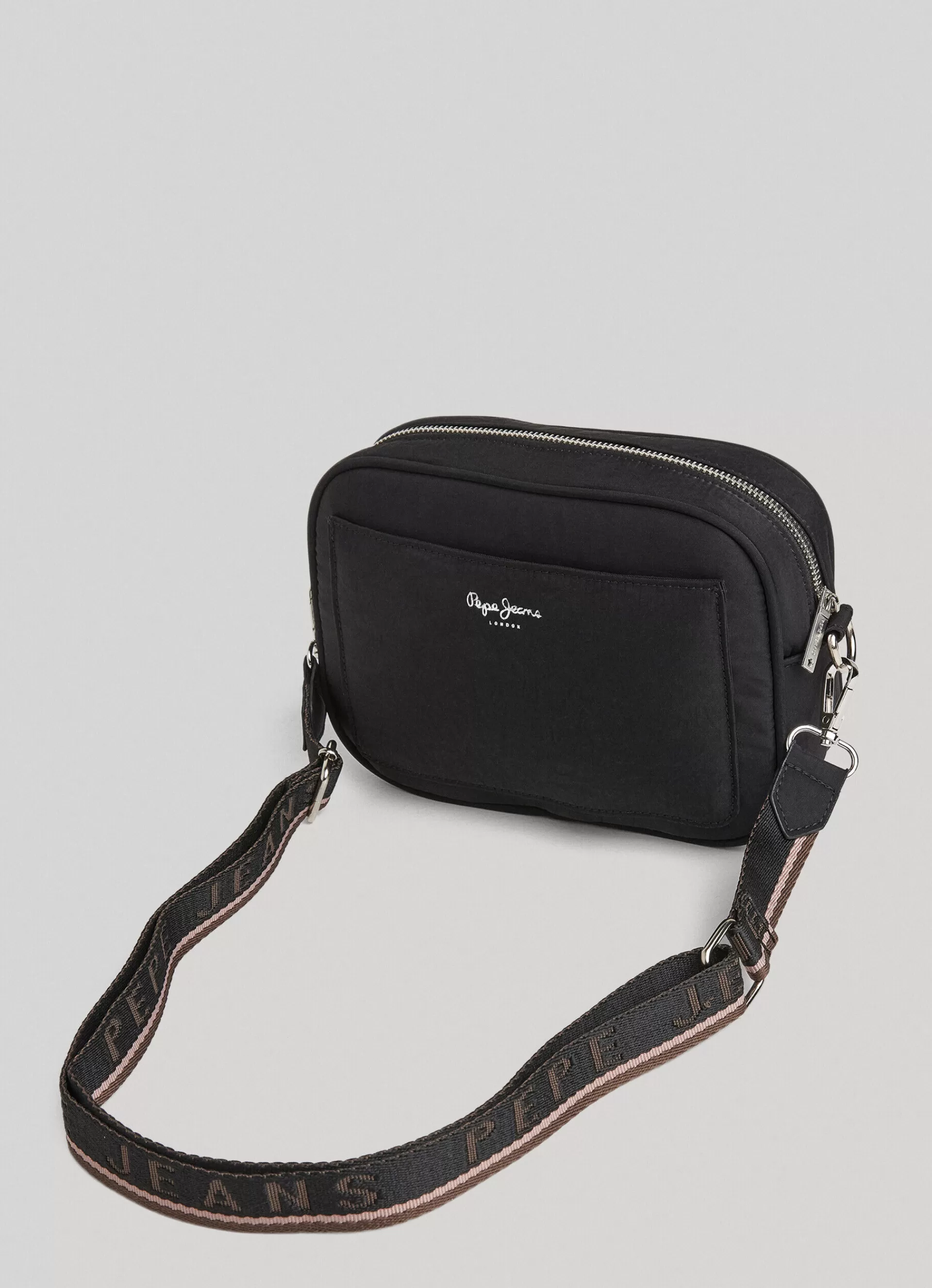 Bags & Backpacks*Women Pepe Jeans EMBROIDERED LOGO CAMERA CROSSBODY BAG Black