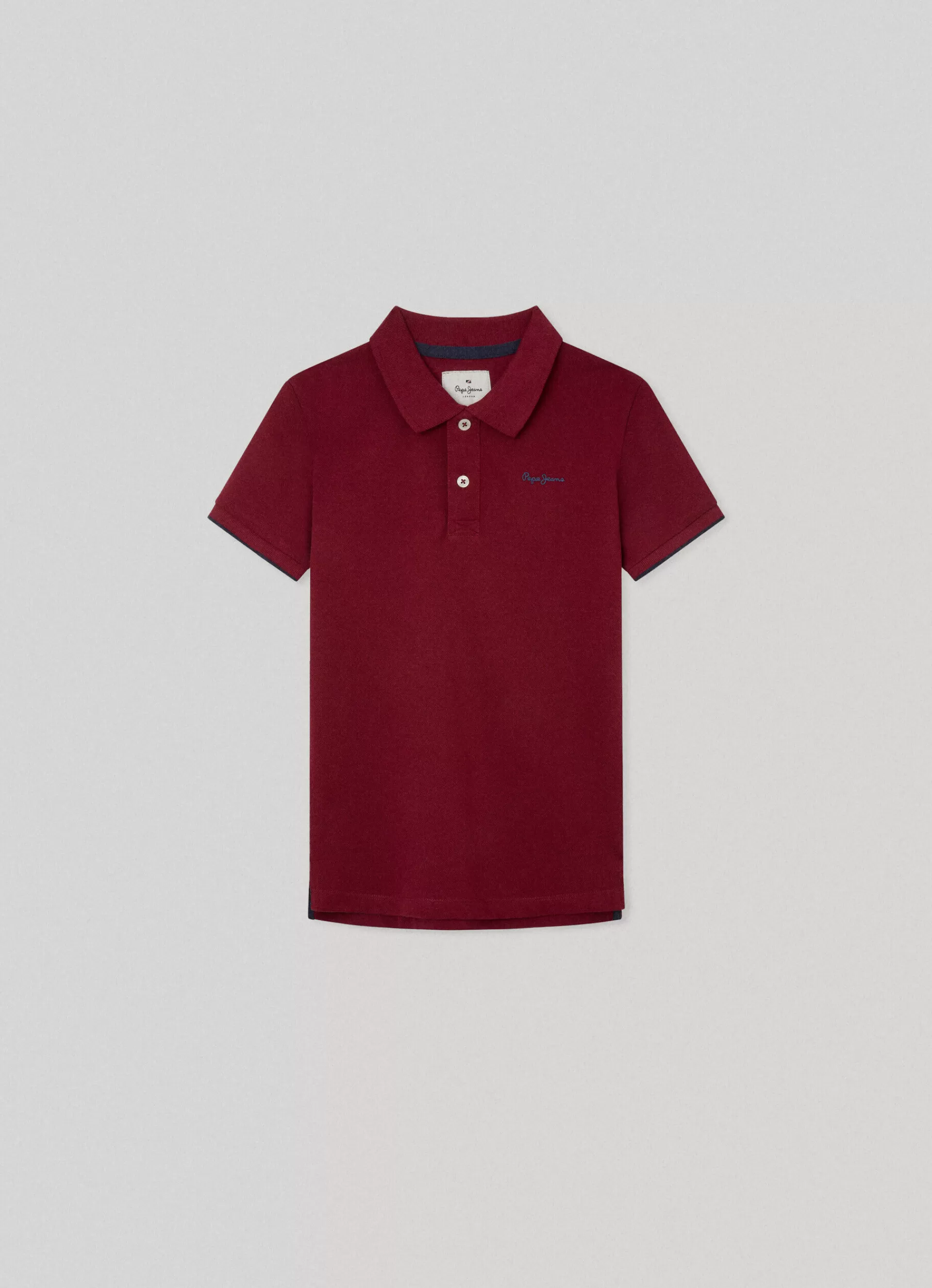 Polos & Shirts*KIDS Pepe Jeans EMBROIDERED LOGO PIQUÉ POLO SHIRT Burgundy Red