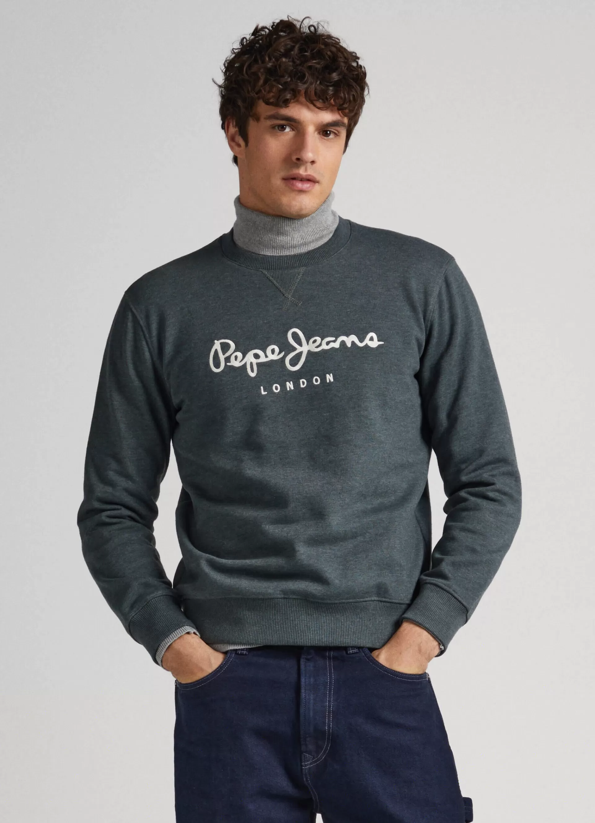 Sweatshirts & Hoodies*Men Pepe Jeans EMBROIDERED LOGO SWEATSHIRT Regent Green