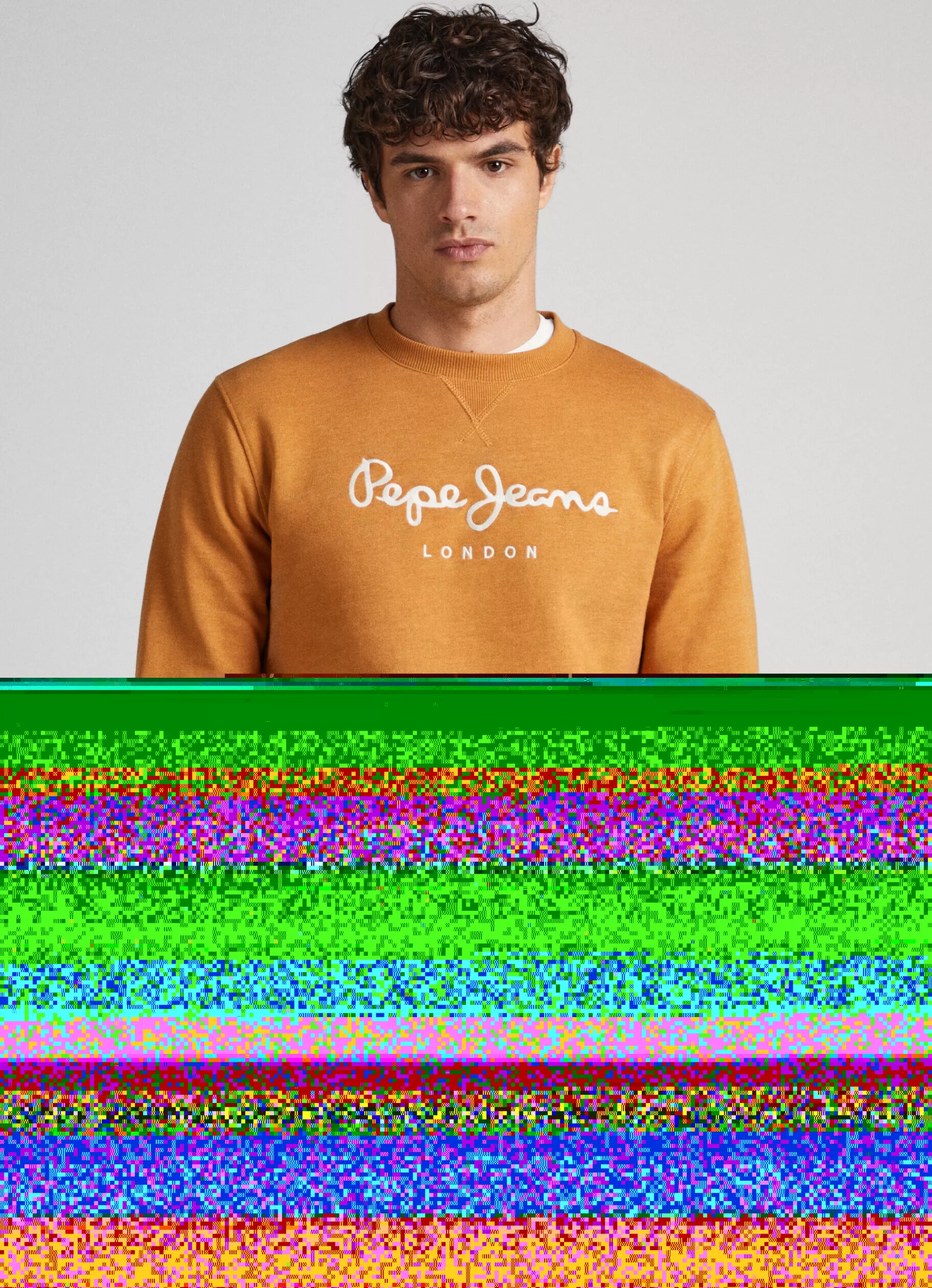 Sweatshirts & Hoodies*Men Pepe Jeans EMBROIDERED LOGO SWEATSHIRT Ochre Yellow