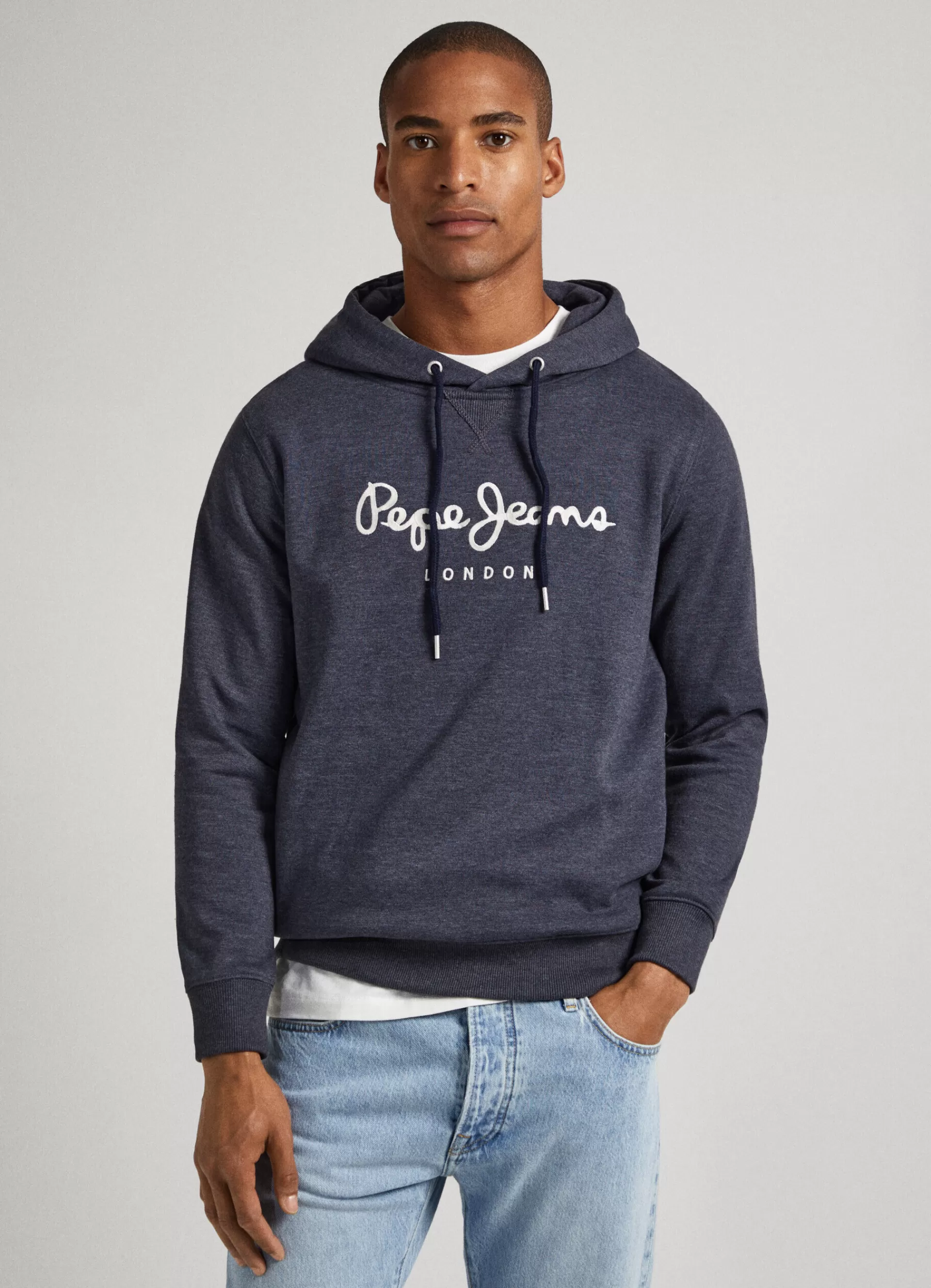 Sweatshirts & Hoodies*Men Pepe Jeans EMBROIDERED LOGO SWEATSHIRT Dulwich Blue