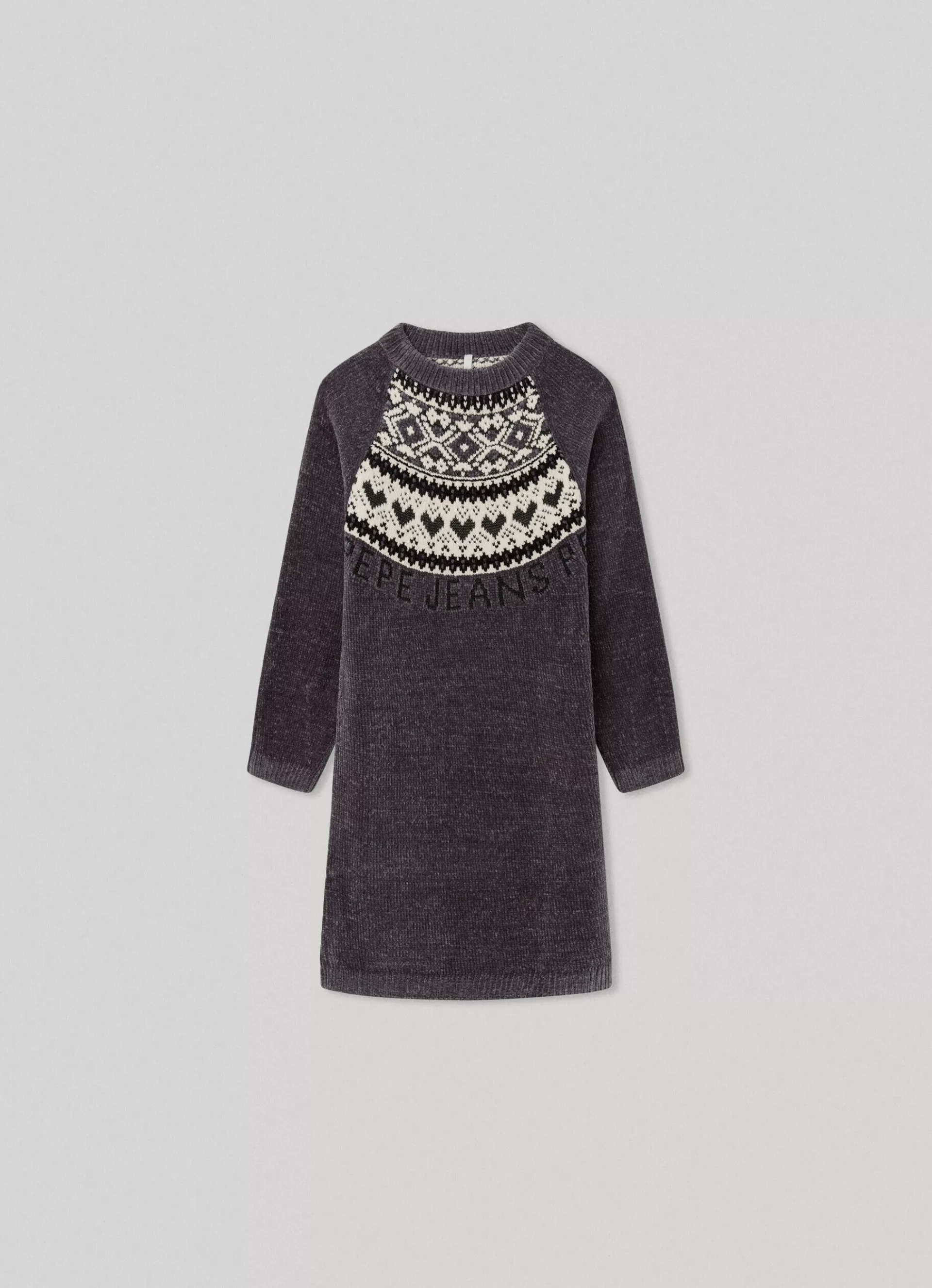 Dresses & Jumpsuits*KIDS Pepe Jeans FAIR ISLE CHENILLE DRESS Dark Grey