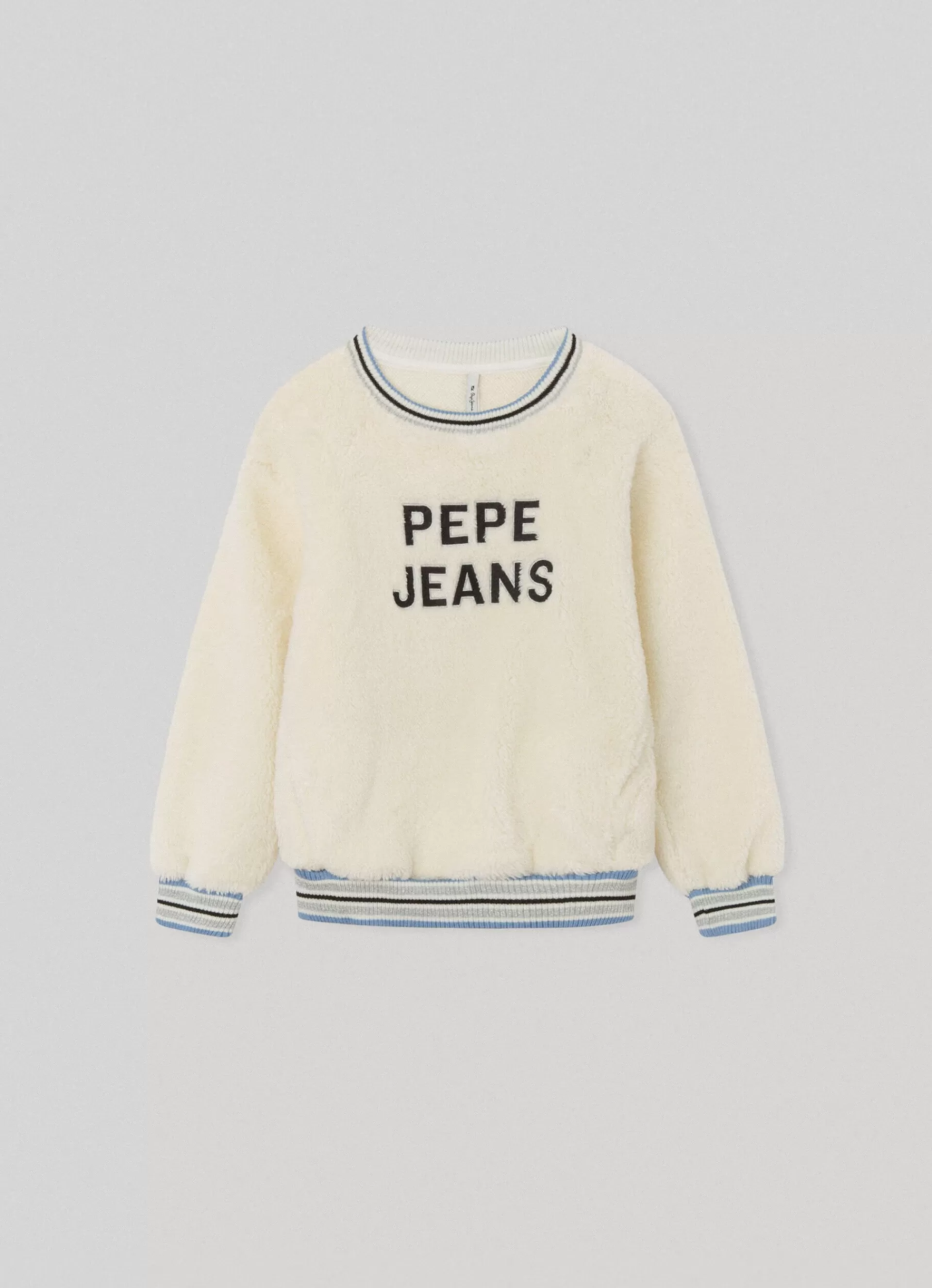 Sweats & Knits*KIDS Pepe Jeans FAUX FUR SWEATSHIRT Mousse White