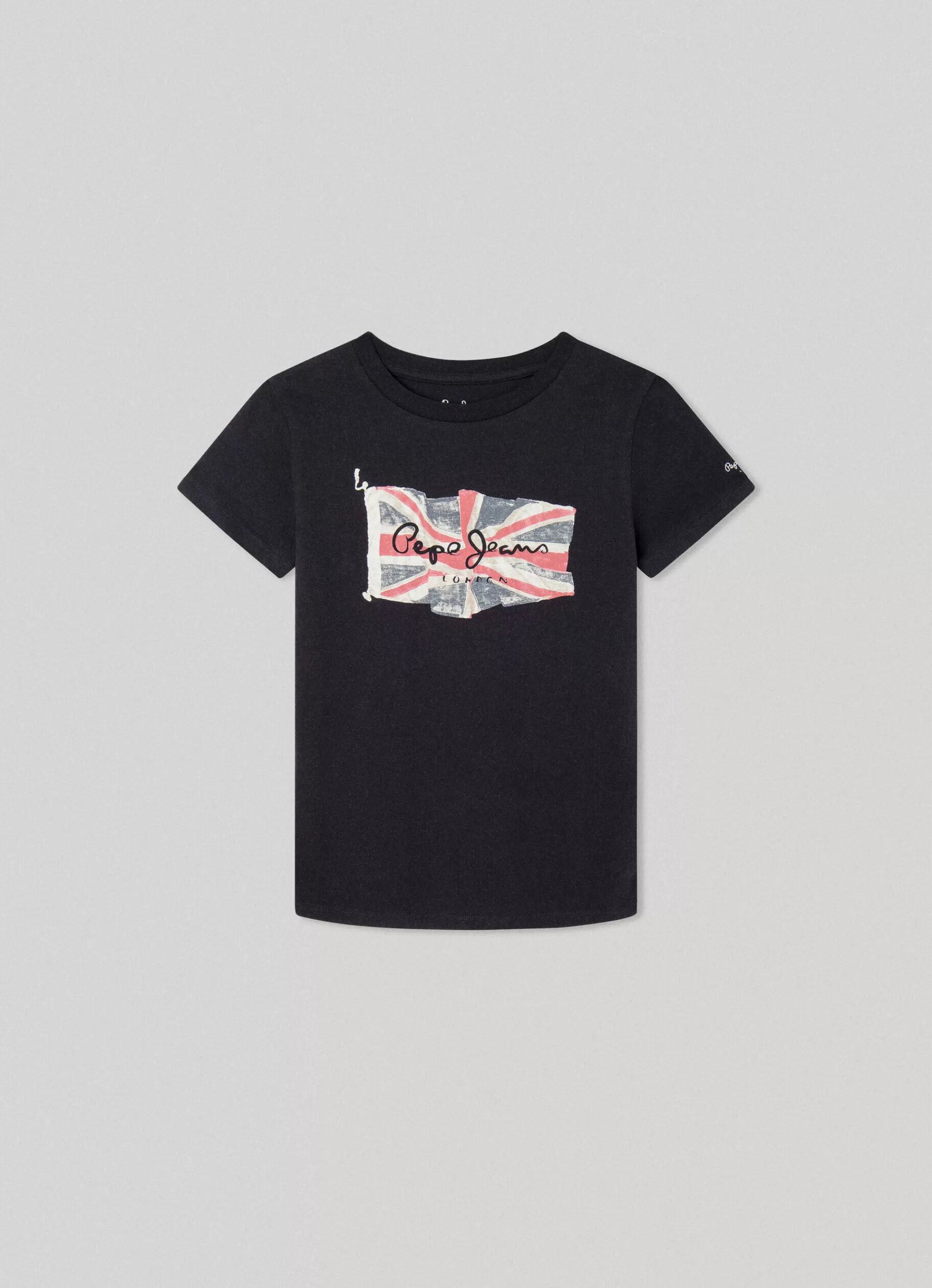 T-shirts*KIDS Pepe Jeans FLAG LOGO COTTON T-SHIRT Black