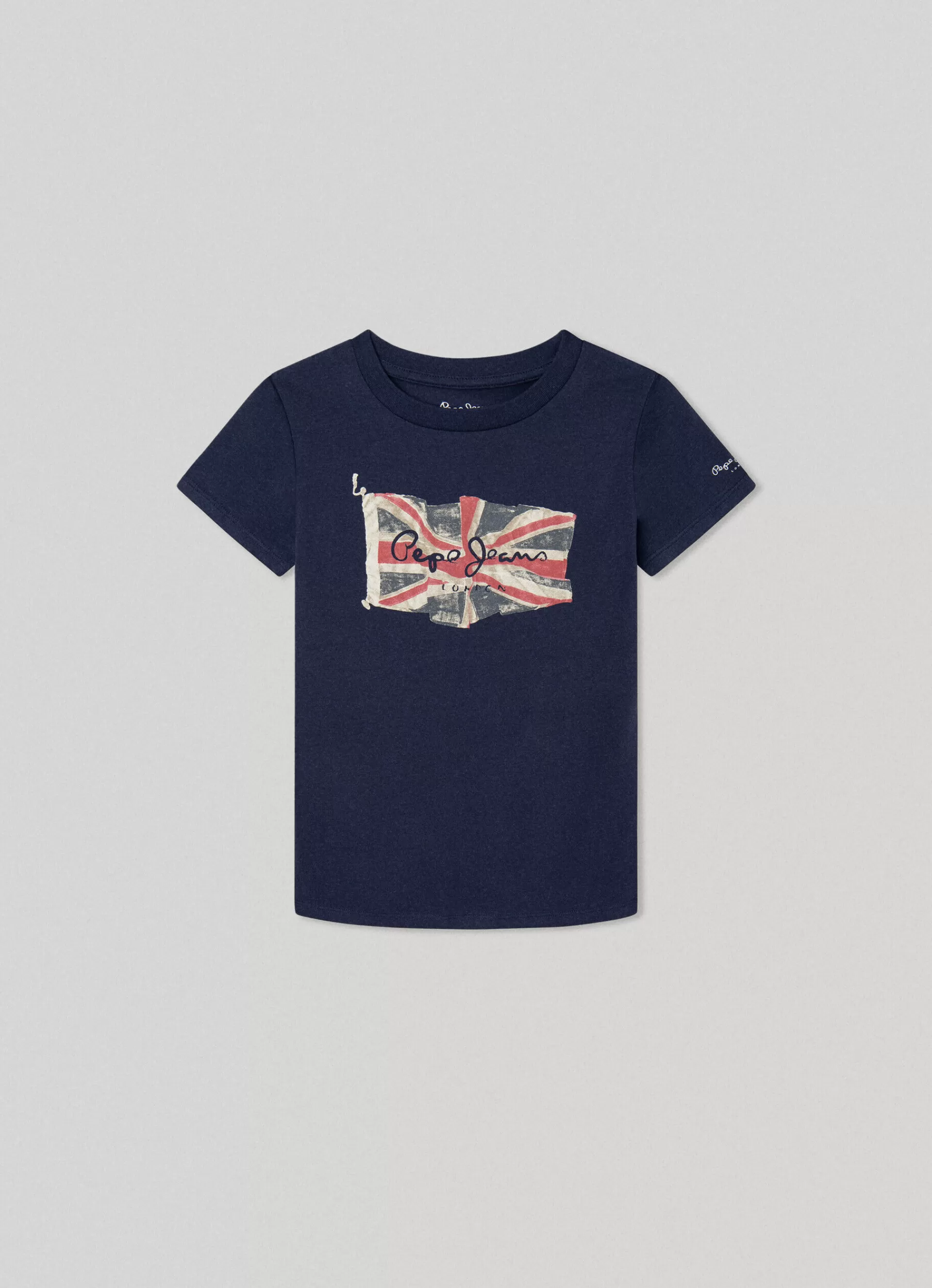 T-shirts*KIDS Pepe Jeans FLAG LOGO COTTON T-SHIRT Navy